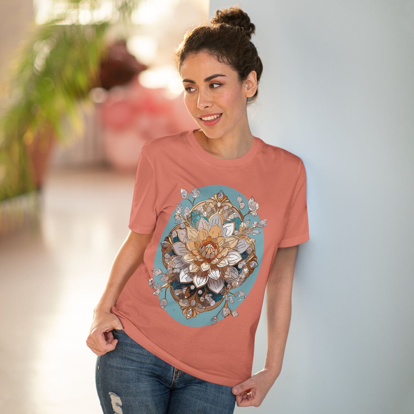 Organic T-shirt with Flower