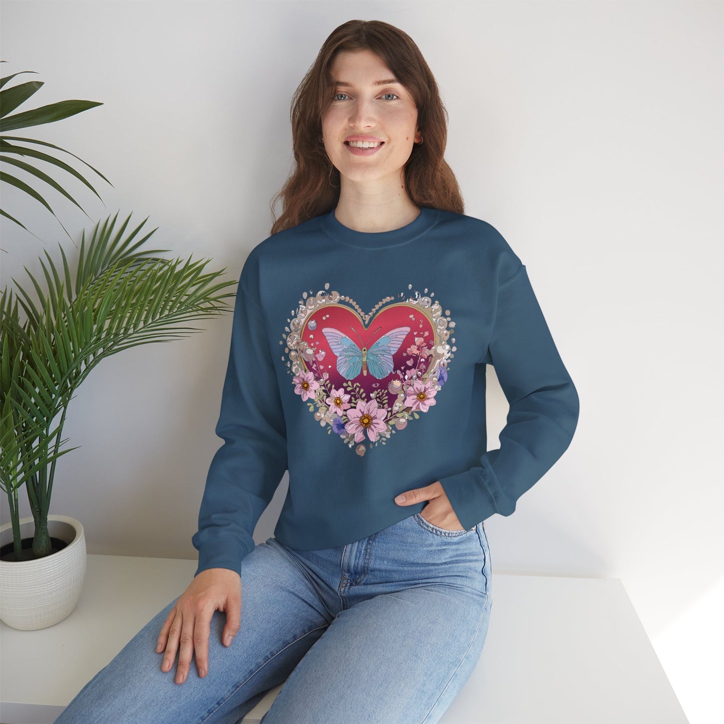 Floral Heart Sweatshirt, Floral Love Sweatshirt, Valentine's Day Sweatshirt, Heart Floral Sweatshirt