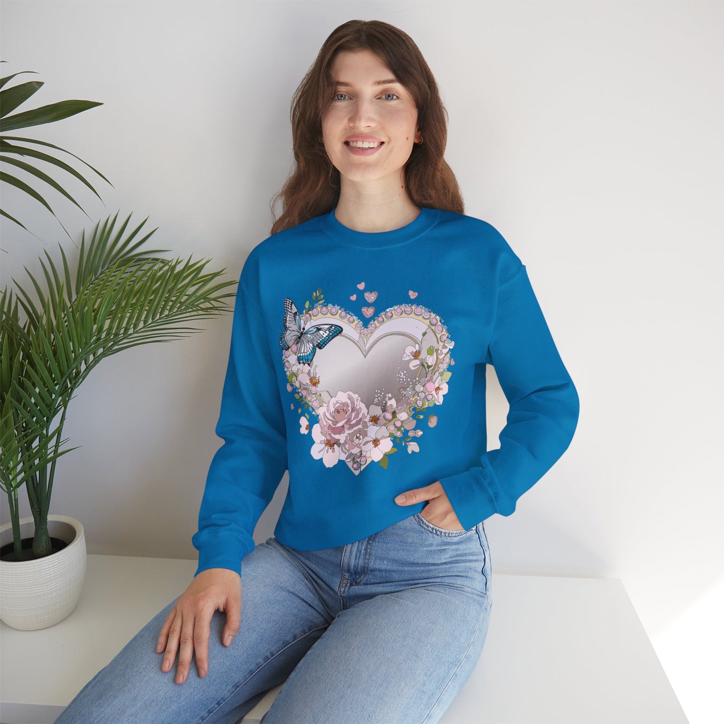 Floral Heart Sweatshirt, Floral Love Sweatshirt, Valentine's Day Sweatshirt, Heart Floral Sweatshirt