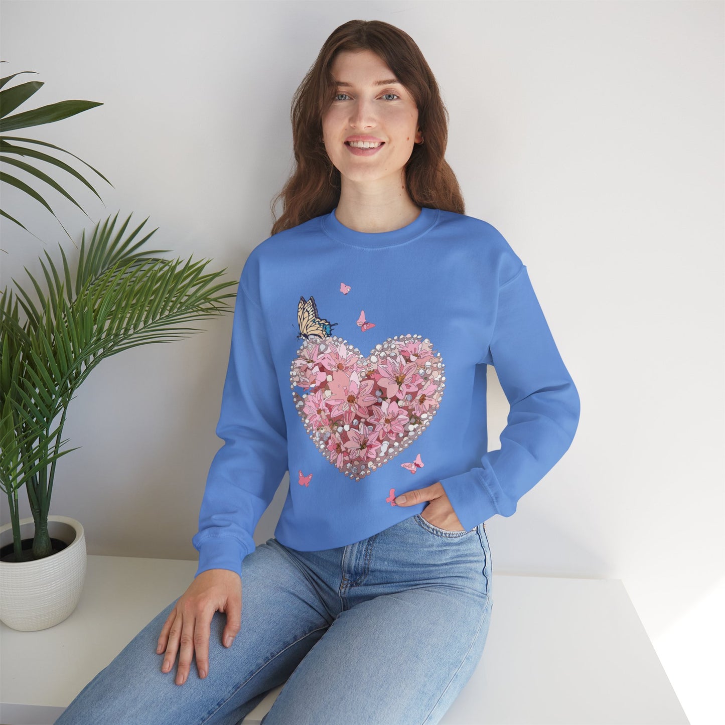 Floral Heart Sweatshirt, Floral Love Sweatshirt, Valentine's Day Sweatshirt, Heart Floral Sweatshirt