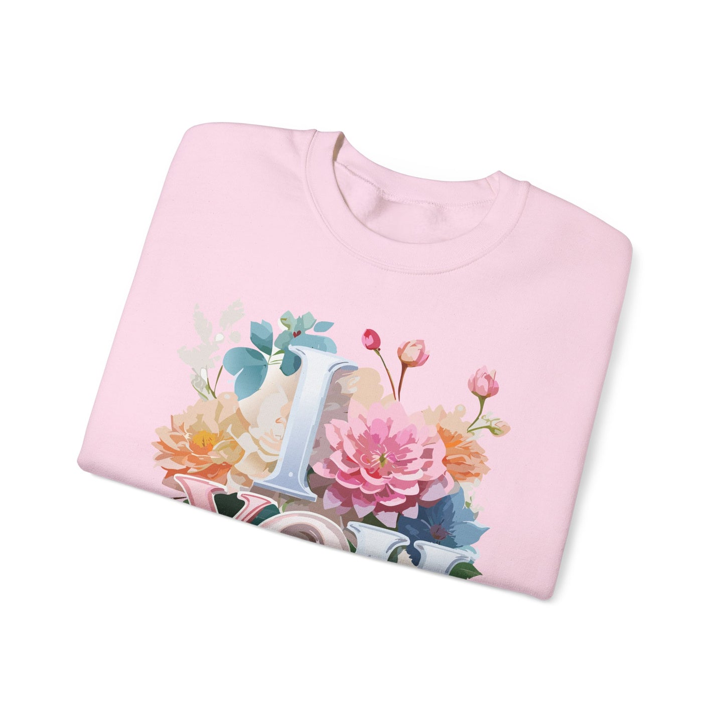 Floral Love Sweatshirt, Valentine's Day Sweatshirt, Love Flower Sweatshirt