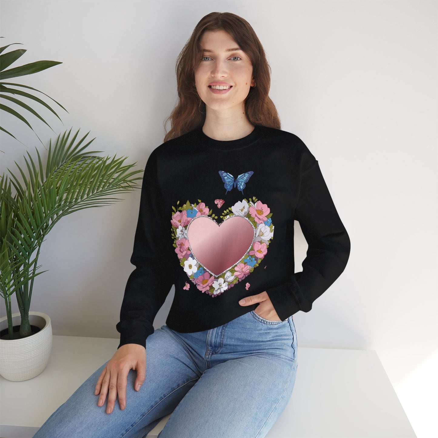 Floral Heart Sweatshirt, Floral Love Sweatshirt, Valentine's Day Sweatshirt, Heart Floral Sweatshirt