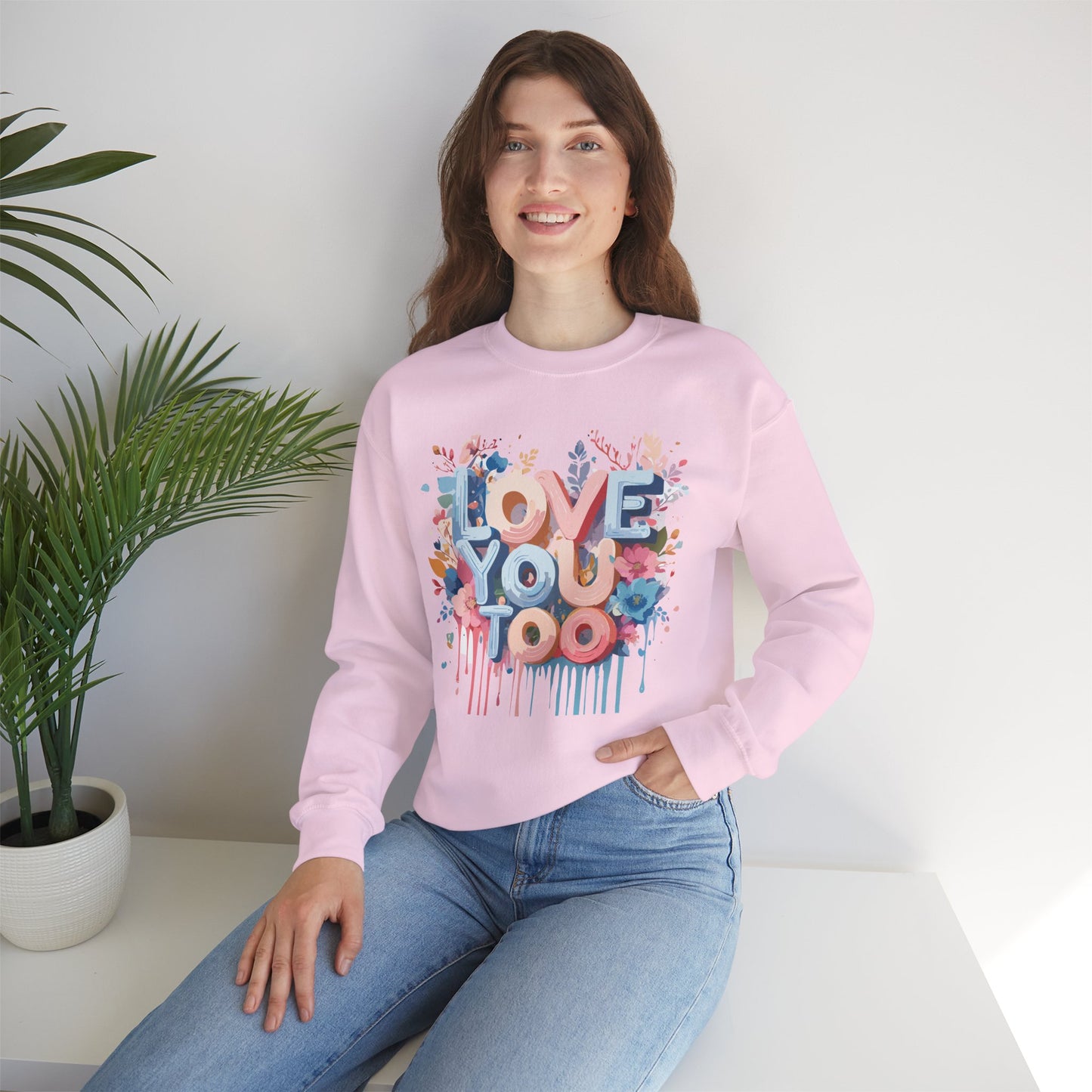 Floral Love Sweatshirt, Valentine's Day Sweatshirt, Love Flower Sweatshirt