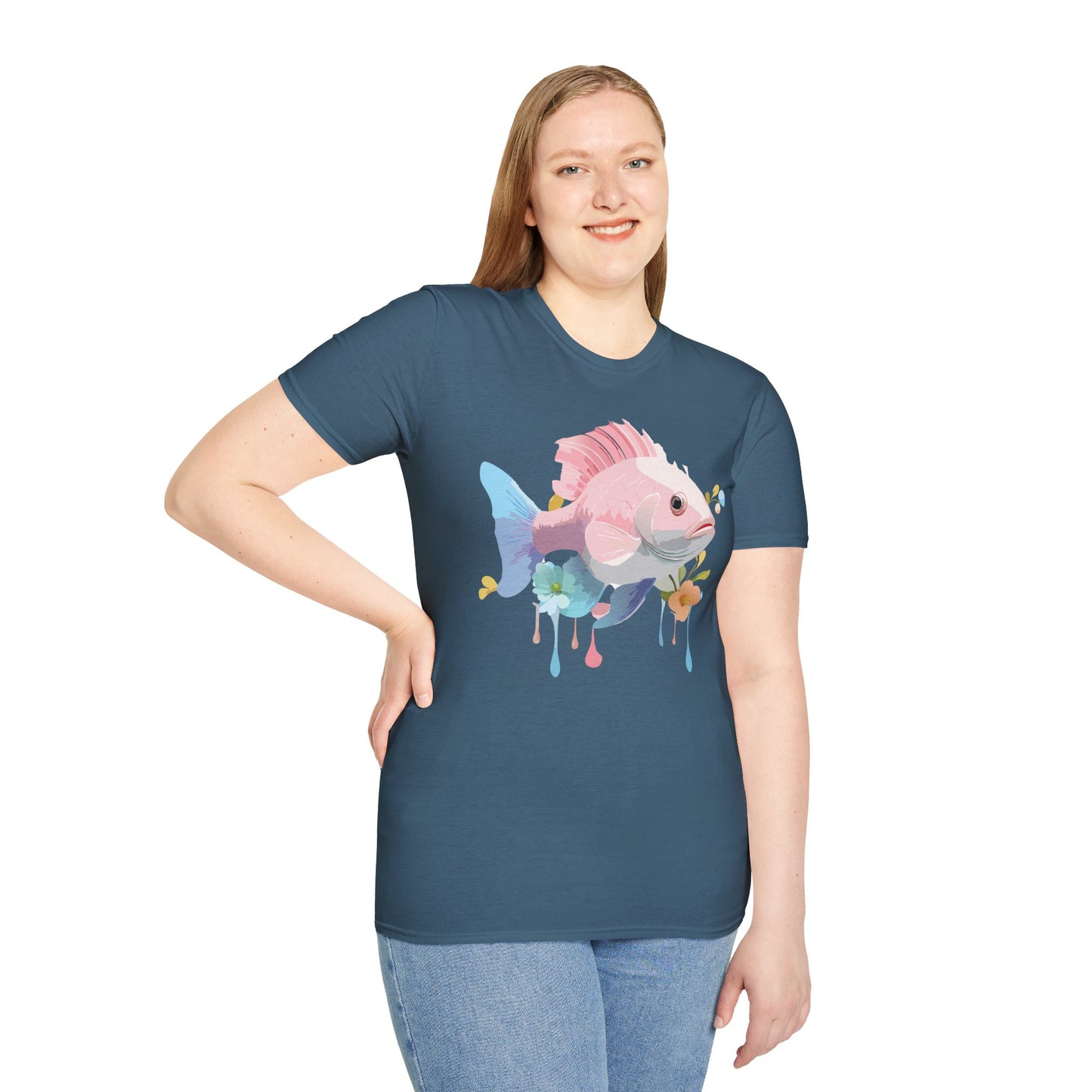 Fish Art Design Shirt, T Shirt with Fish, Graphic Shirt, Tee Shirt with Graphic Design, Shirt with Fish Graphic Art