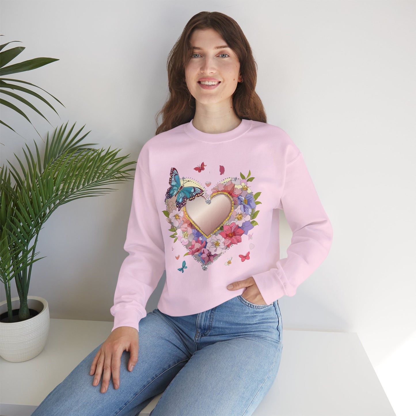Floral Heart Sweatshirt, Floral Love Sweatshirt, Valentine's Day Sweatshirt, Heart Floral Sweatshirt