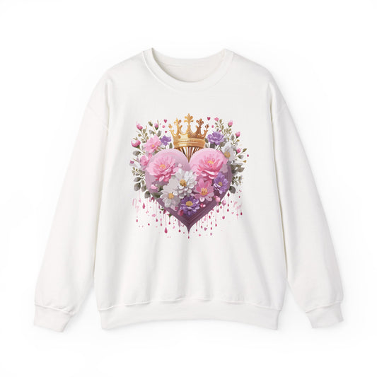 Floral Heart Sweatshirt, Floral Love Sweatshirt, Valentine's Day Sweatshirt, Heart Floral Sweatshirt