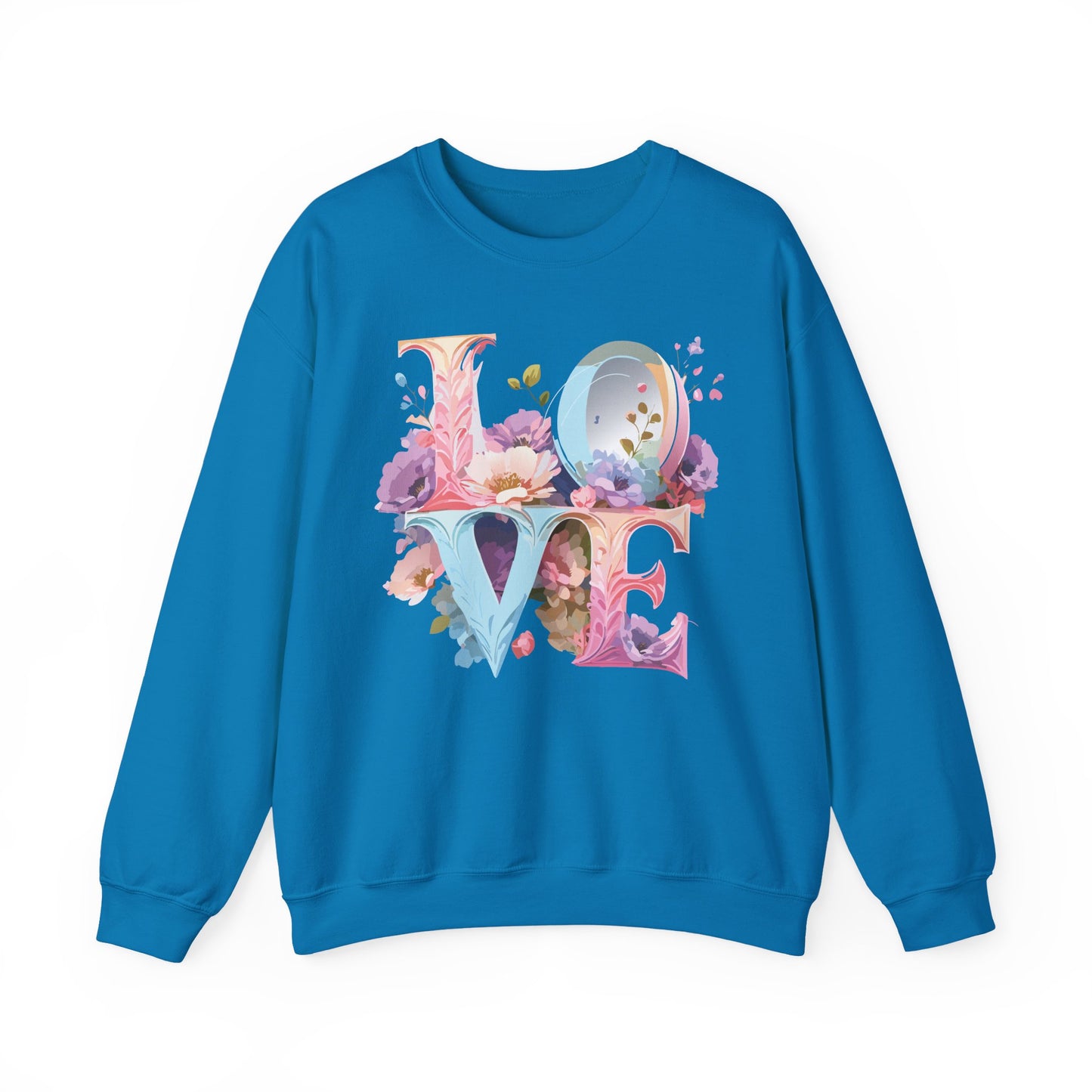 Floral Love Sweatshirt, Valentine's Day Sweatshirt, Love Flower Sweatshirt
