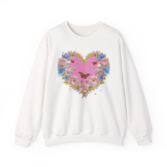 Floral Heart Sweatshirt, Floral Love Sweatshirt, Valentine's Day Sweatshirt, Heart Floral Sweatshirt