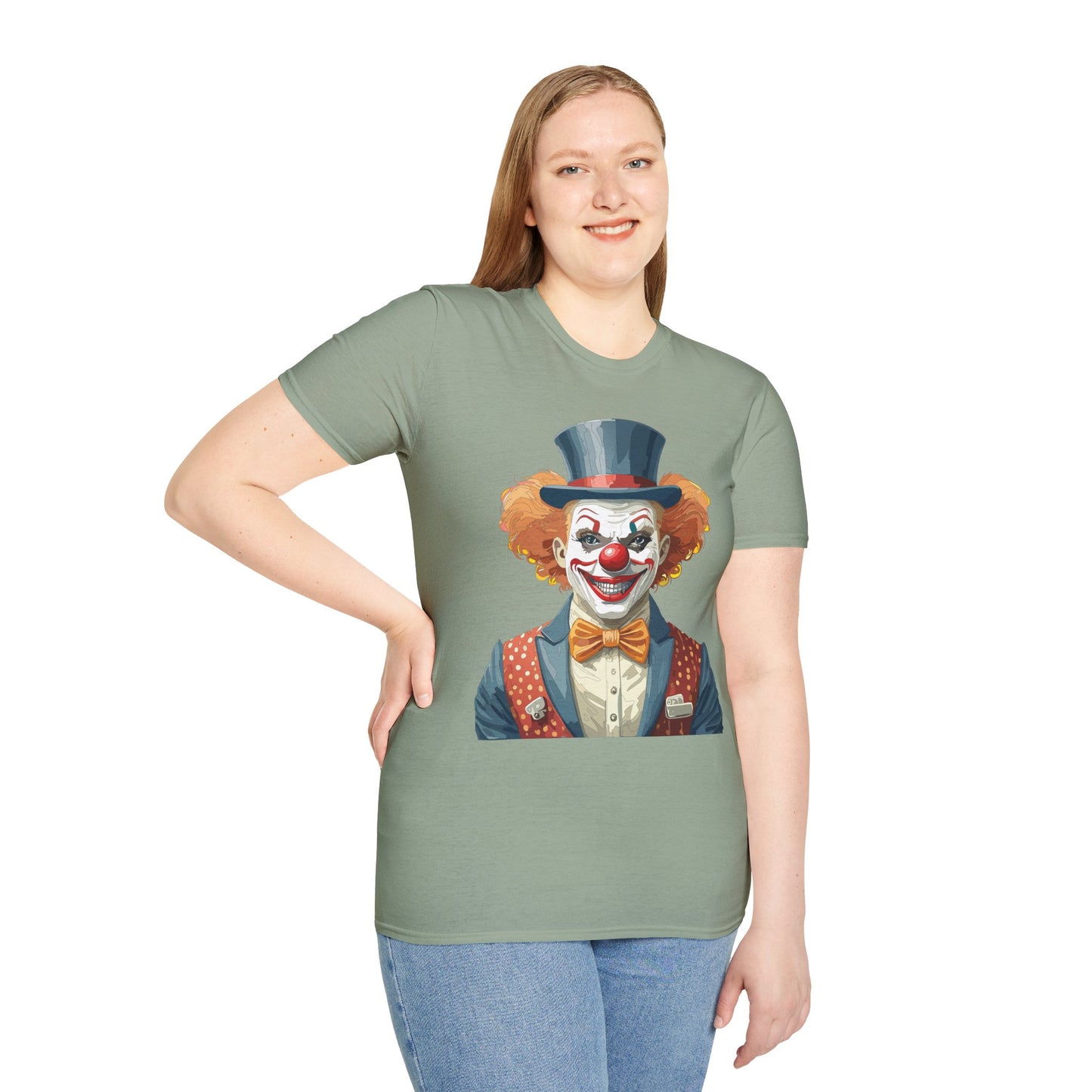Clown Shirt, T Shirt with Clown, Funny Man Shirt, Tee Shirt with Funny Man, Circus Shirt, Shirt with Circus, Scary Man Shirt, Shirt with Scary Man