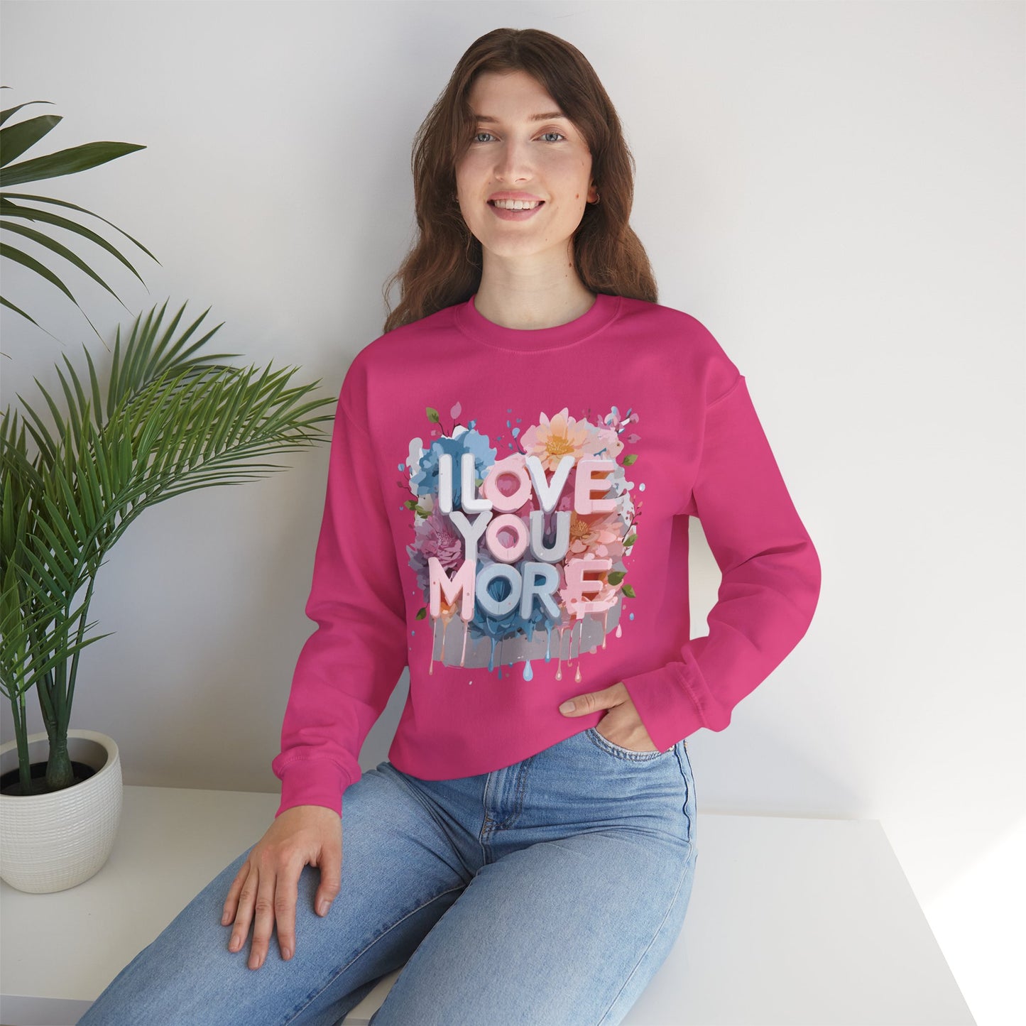 Floral Love Sweatshirt, Valentine's Day Sweatshirt, Love Flower Sweatshirt