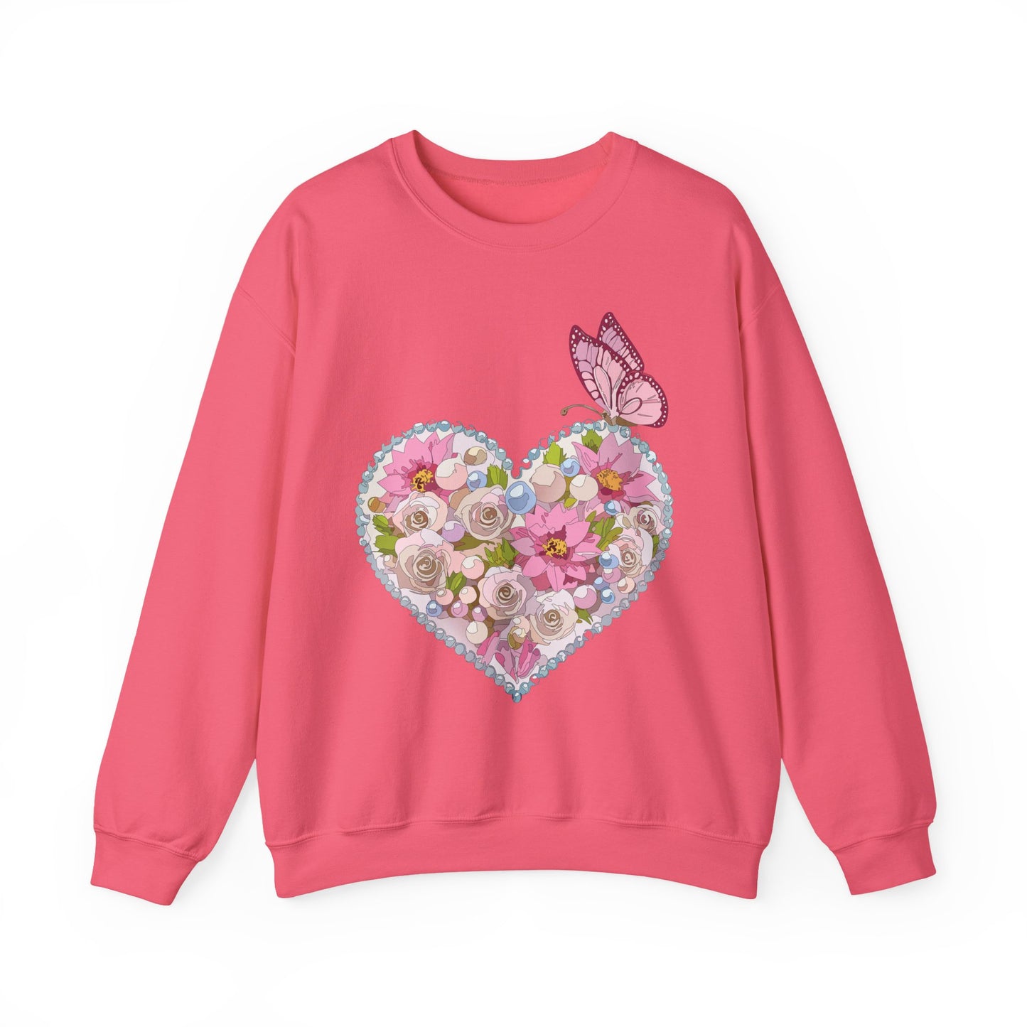 Floral Heart Sweatshirt, Floral Love Sweatshirt, Valentine's Day Sweatshirt, Heart Floral Sweatshirt