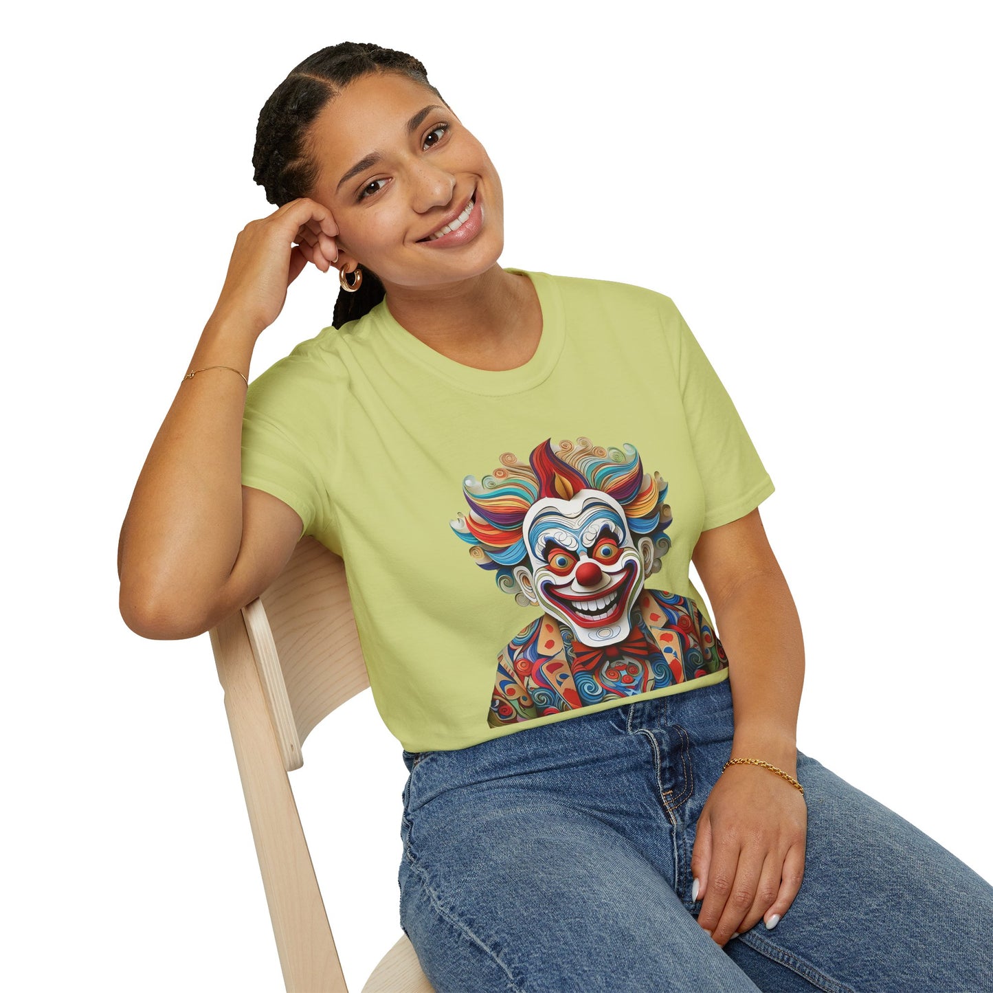 Clown Shirt, T Shirt with Clown, Funny Man Shirt, Tee Shirt with Funny Man, Circus Shirt, Shirt with Circus, Scary Man Shirt, Shirt with Scary Man