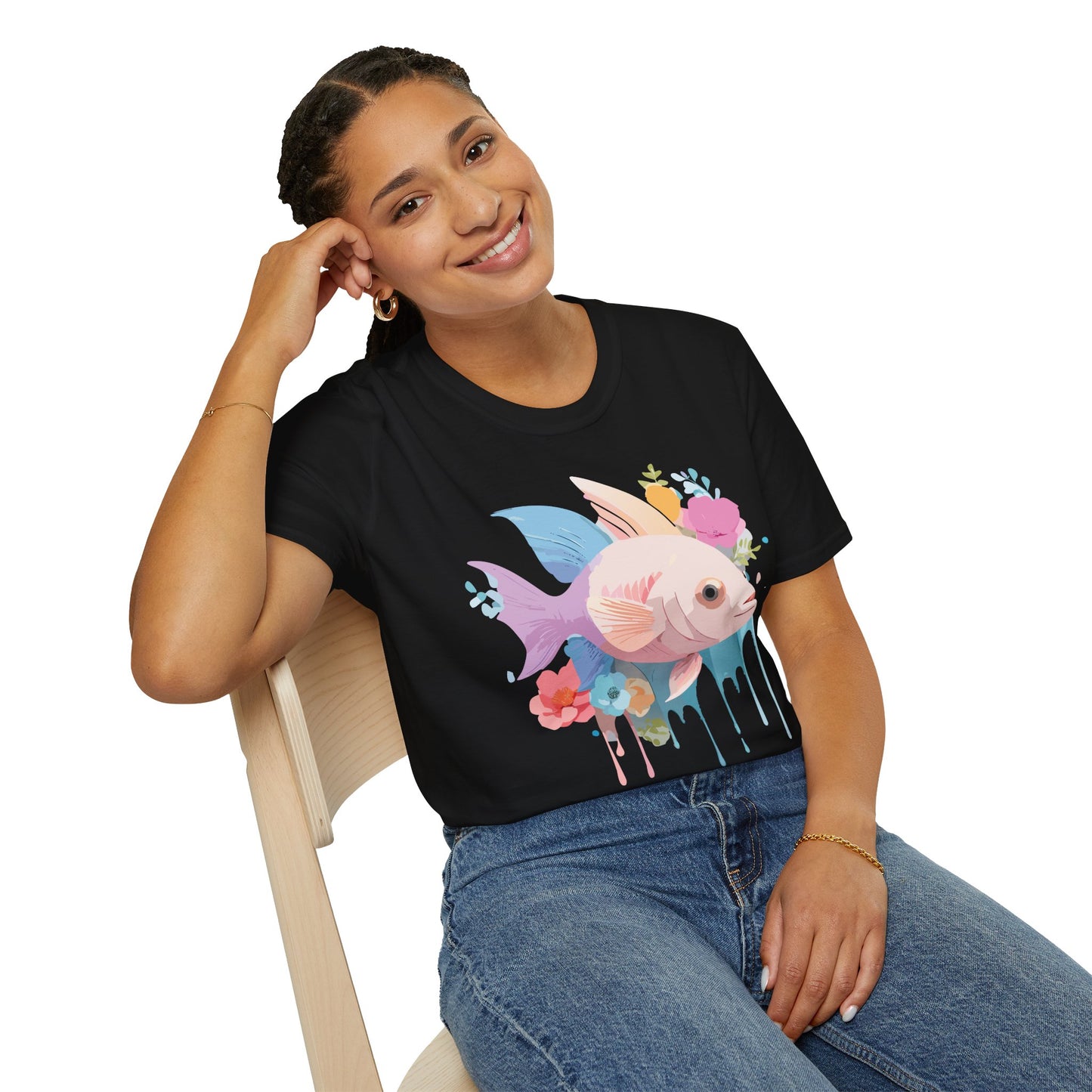 Fish Art Design Shirt, T Shirt with Fish, Graphic Shirt, Tee Shirt with Graphic Design, Shirt with Fish Graphic Art