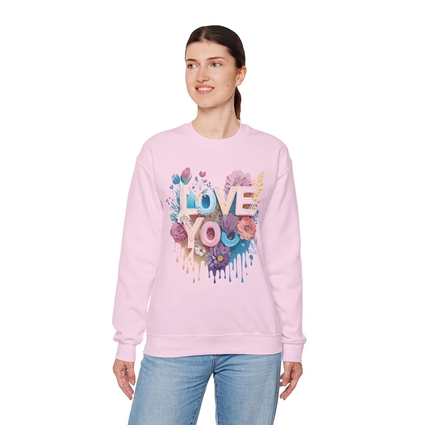 Floral Love Sweatshirt, Valentine's Day Sweatshirt, Love Flower Sweatshirt
