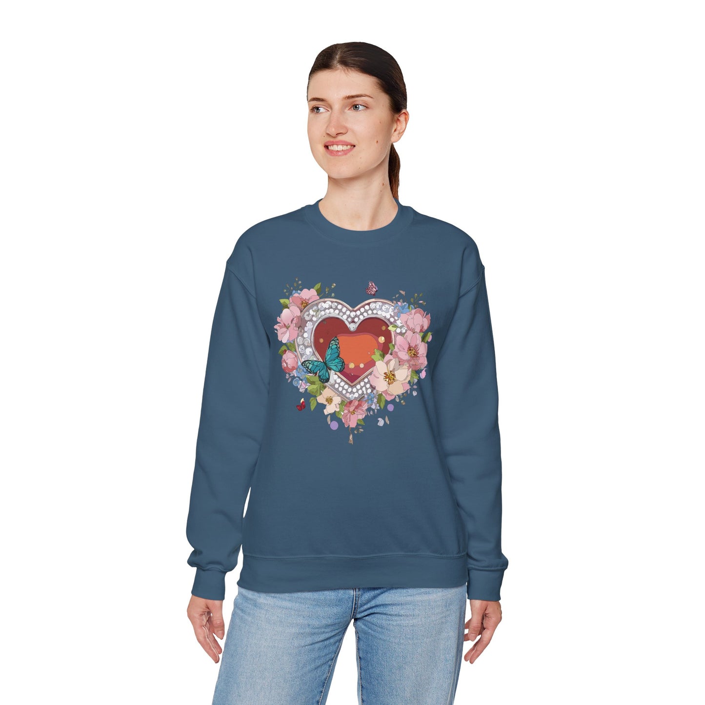 Floral Heart Sweatshirt, Floral Love Sweatshirt, Valentine's Day Sweatshirt, Heart Floral Sweatshirt