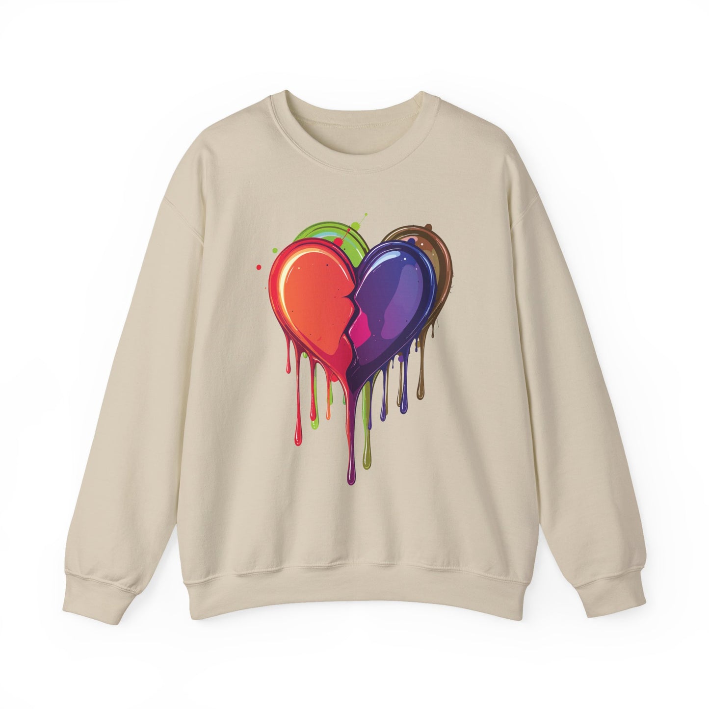 Double Bleeding Heart Sweatshirt, Big Heart Sweatshirt, Love Sweatshirt, Valentine's Day Sweatshirt, Heart Sweatshirt 119