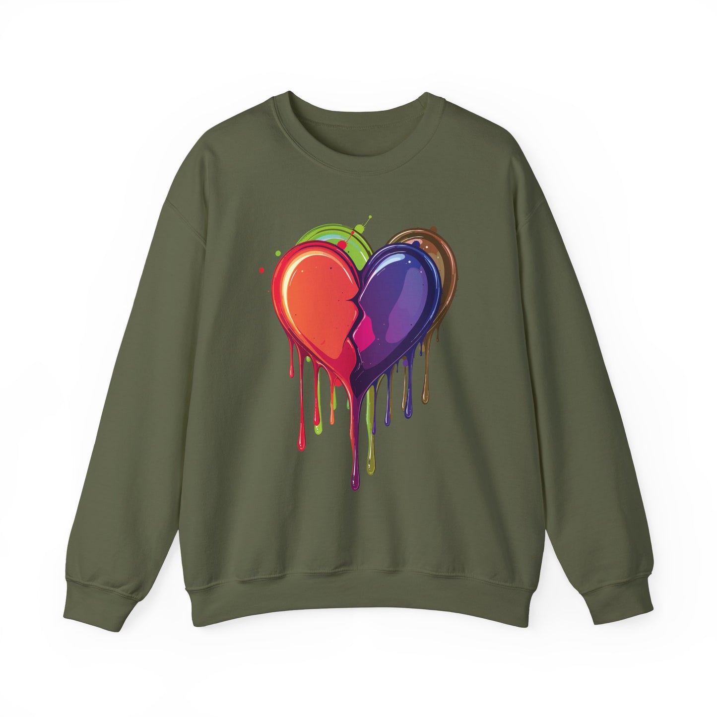 Double Bleeding Heart Sweatshirt, Big Heart Sweatshirt, Love Sweatshirt, Valentine's Day Sweatshirt, Heart Sweatshirt 119