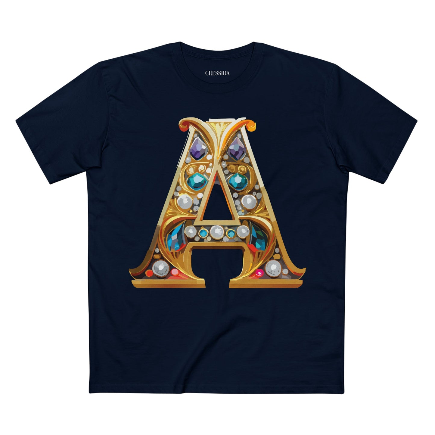 Letter Shirt, Shirt with Letters, Tee Shirt with Gold Letters
