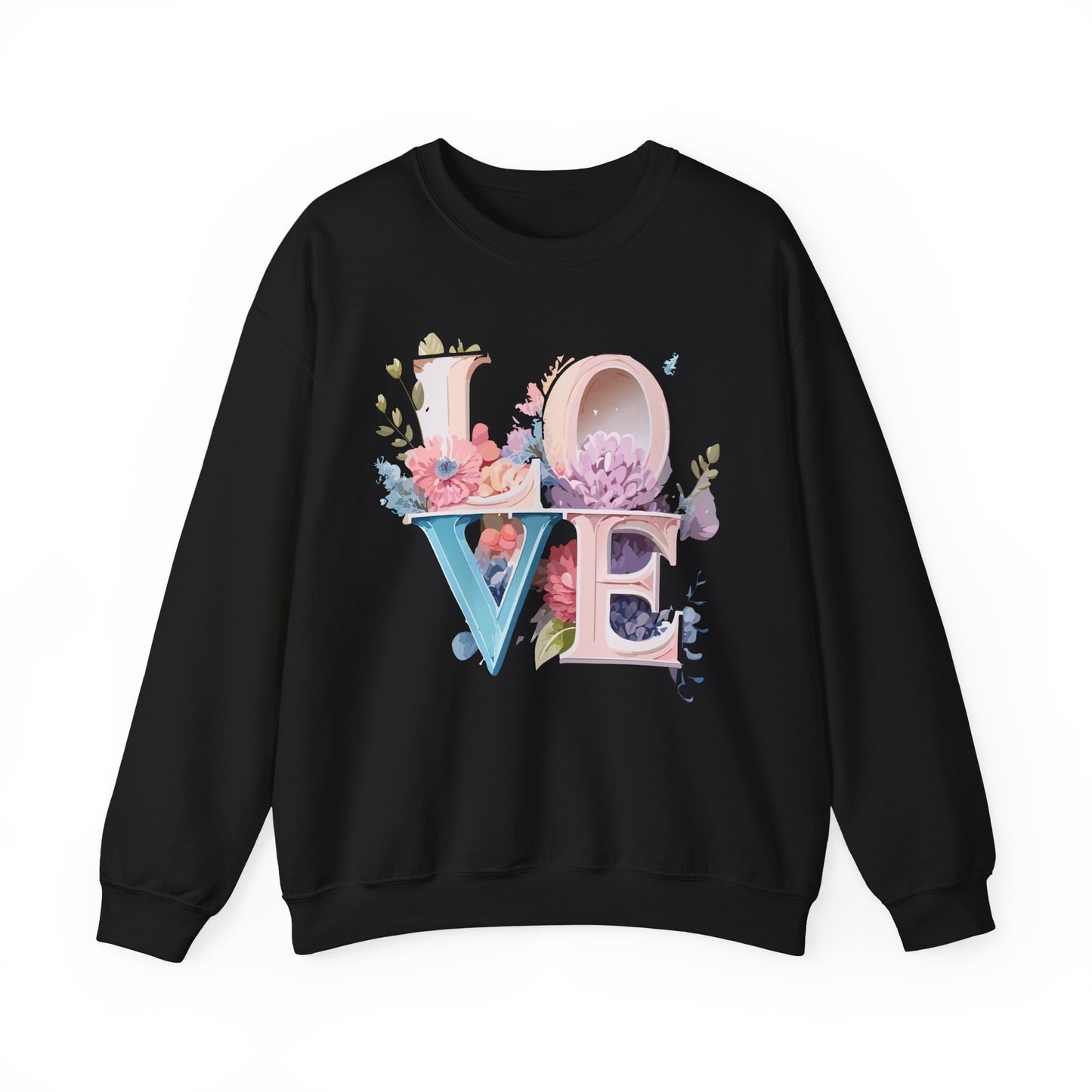 Floral Love Sweatshirt, Valentine's Day Sweatshirt, Love Flower Sweatshirt