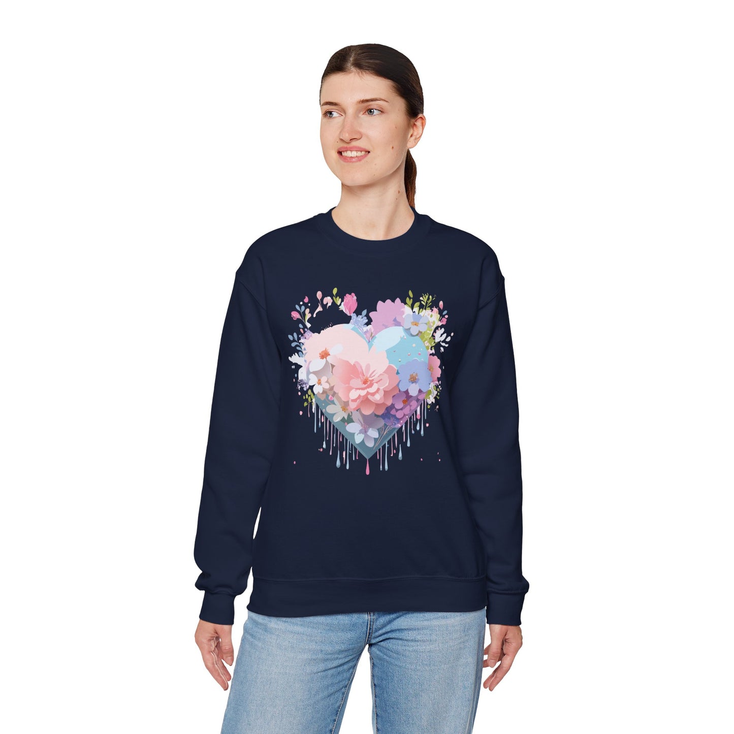 Floral Heart Sweatshirt, Floral Love Sweatshirt, Valentine's Day Sweatshirt, Heart Floral Sweatshirt