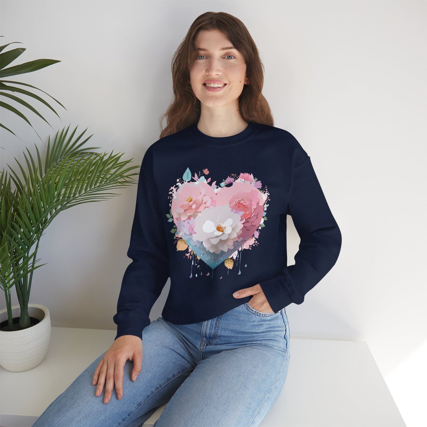 Floral Heart Sweatshirt, Floral Love Sweatshirt, Valentine's Day Sweatshirt, Heart Floral Sweatshirt