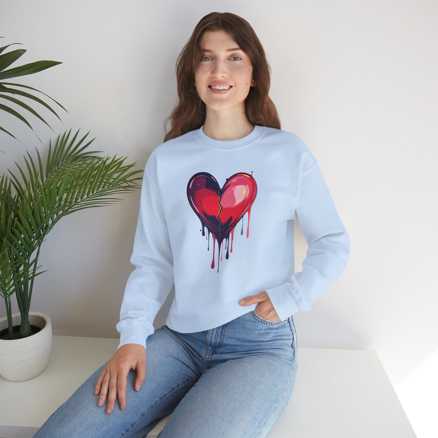 Big Red Heart Sweatshirt, Floral Red Heart Sweatshirt, Floral Love Sweatshirt, Valentine's Day Sweatshirt, Heart Floral Sweatshirt 118