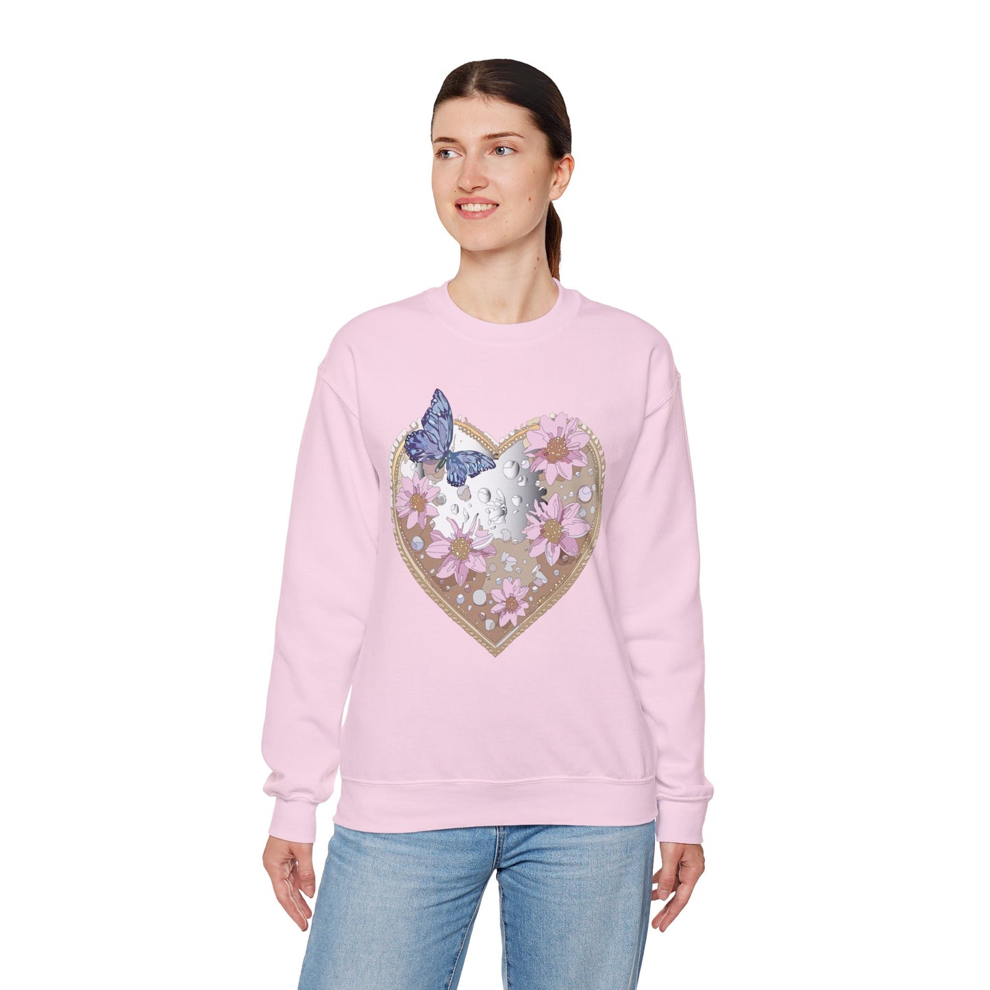 Floral Heart Sweatshirt, Floral Love Sweatshirt, Valentine's Day Sweatshirt, Heart Floral Sweatshirt