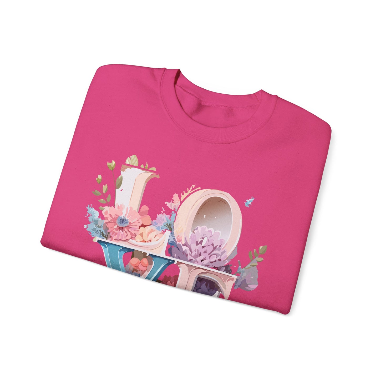 Floral Love Sweatshirt, Valentine's Day Sweatshirt, Love Flower Sweatshirt