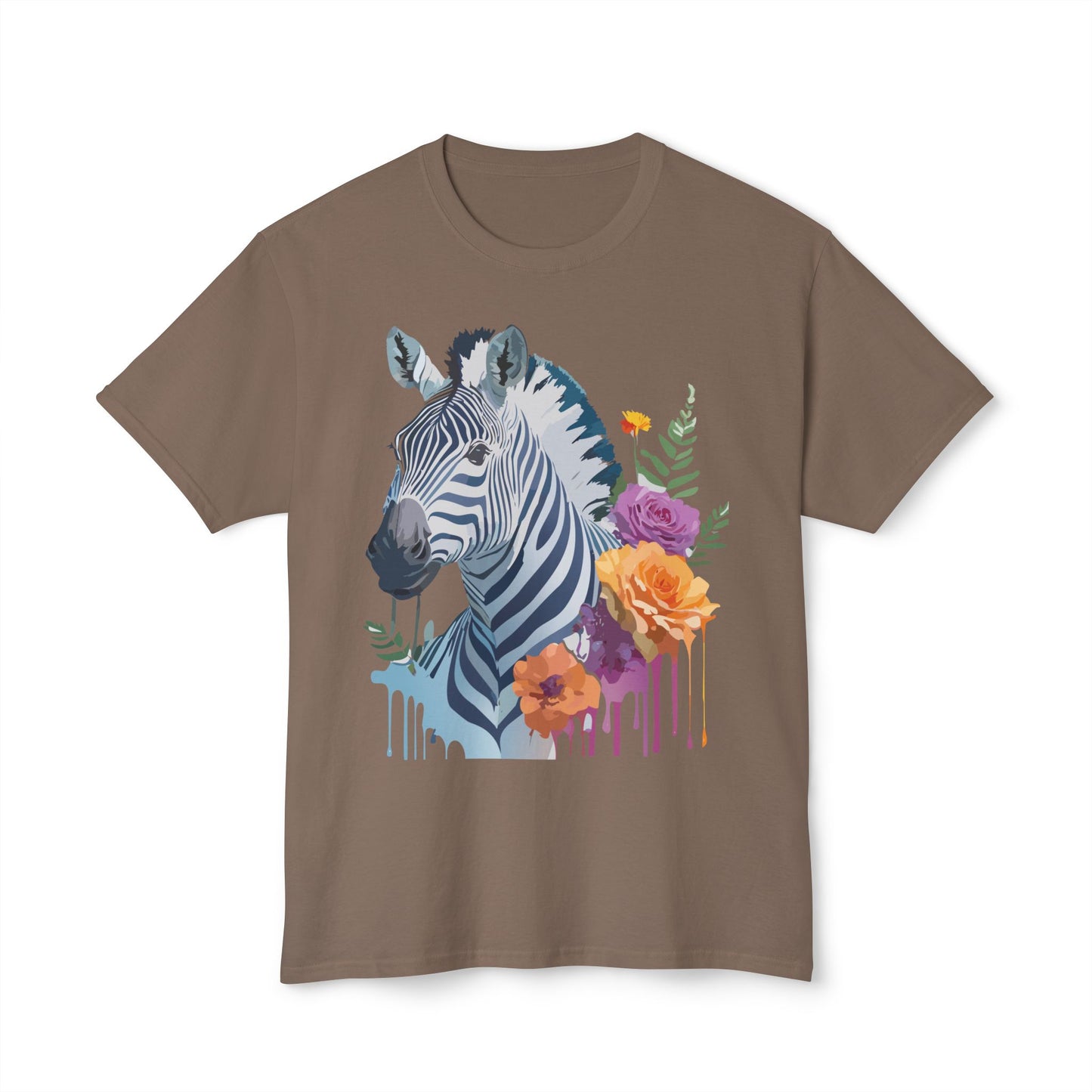Zebra T-Shirt, Vintage Zebra Tee, Floral Tees, Zebra Art Design Shirt, Tee Shirt with Zebra 2