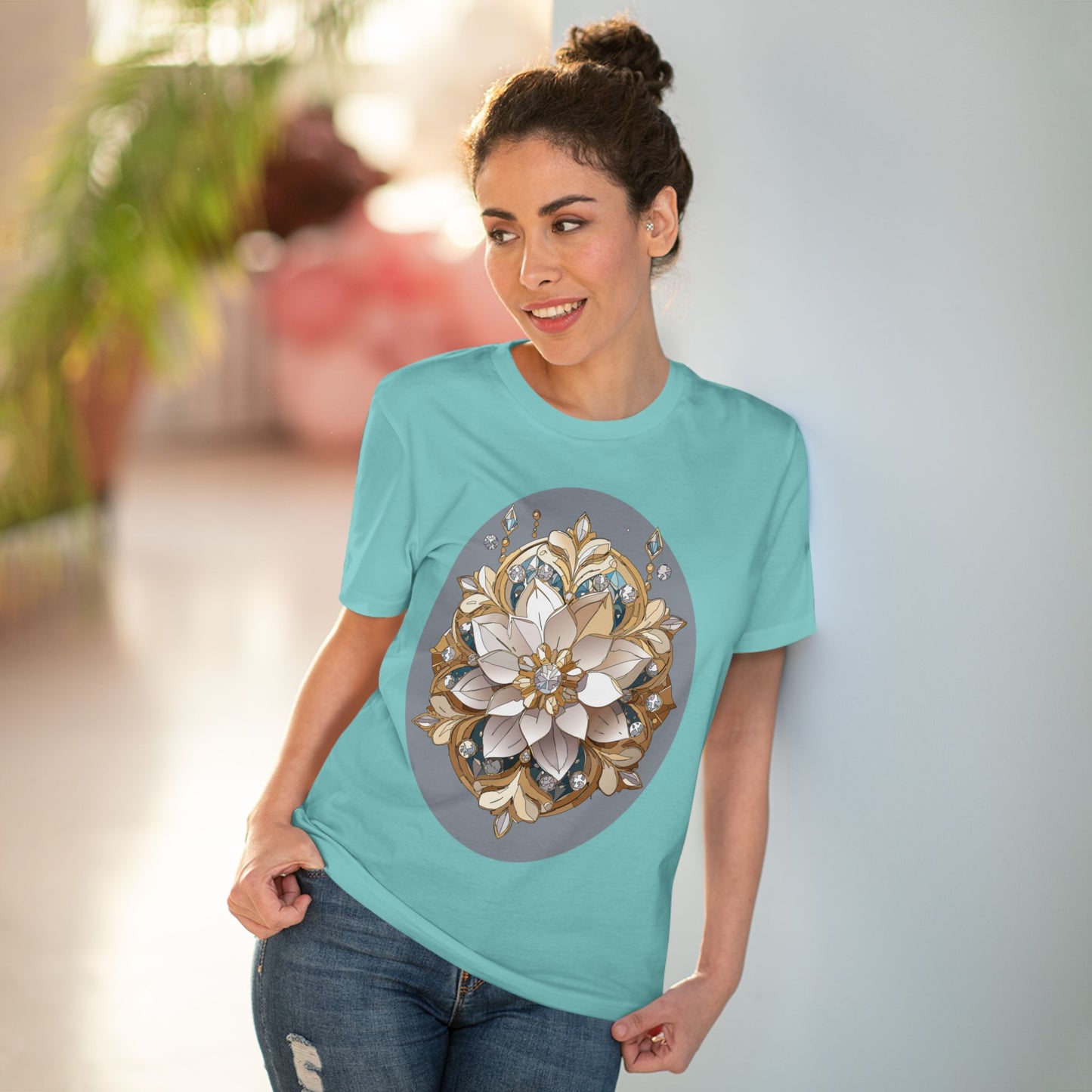 Organic T-shirt with Flower