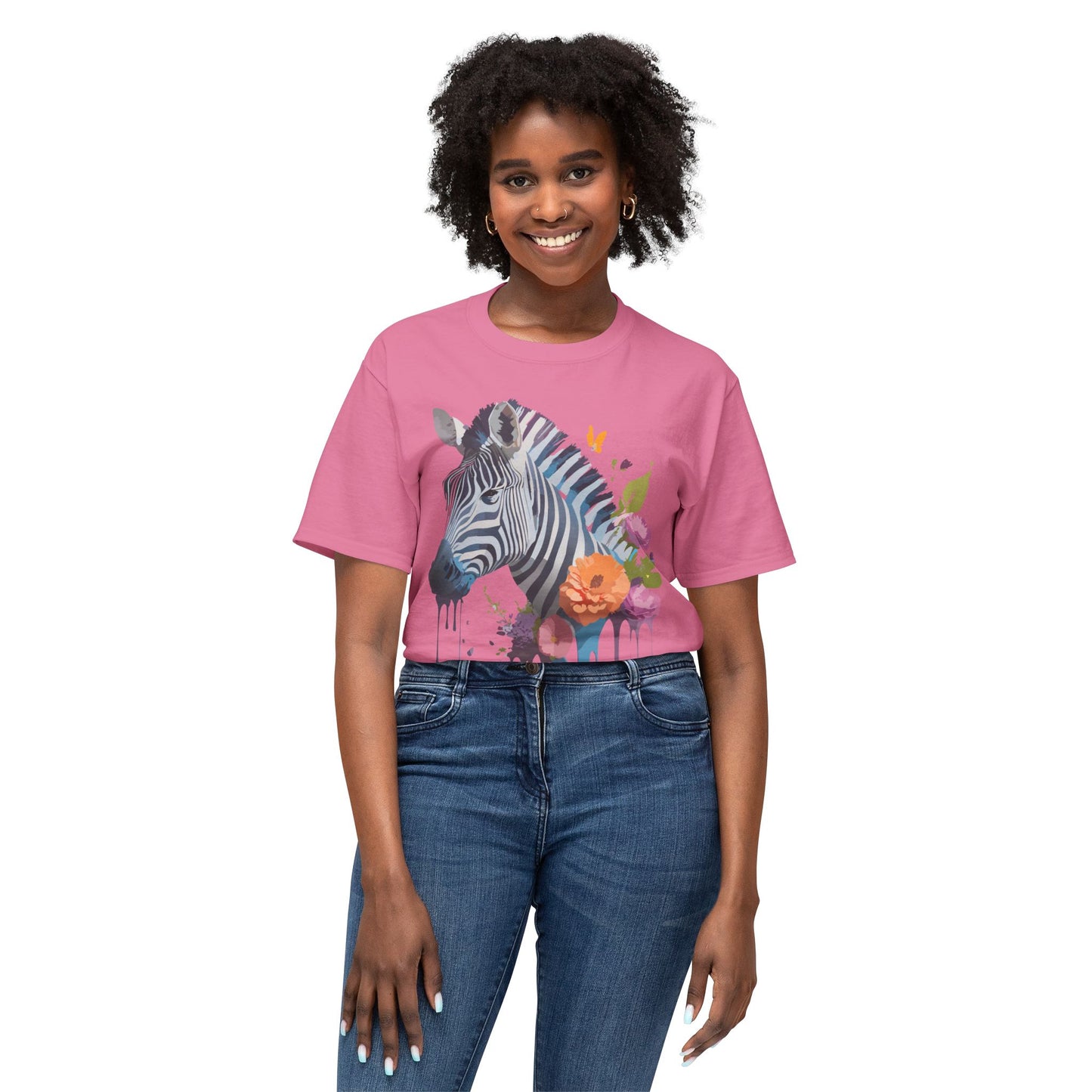 Zebra T-Shirt, Vintage Zebra Tee, Floral Tees, Zebra Art Design Shirt, Tee Shirt with Zebra 9