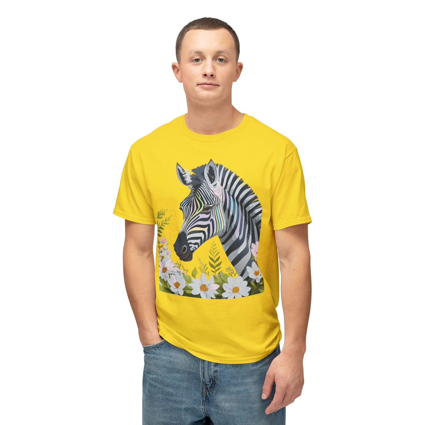 Zebra T-Shirt, Vintage Zebra Tee, Floral Tees, Zebra Art Design Shirt, Tee Shirt with Zebra 7