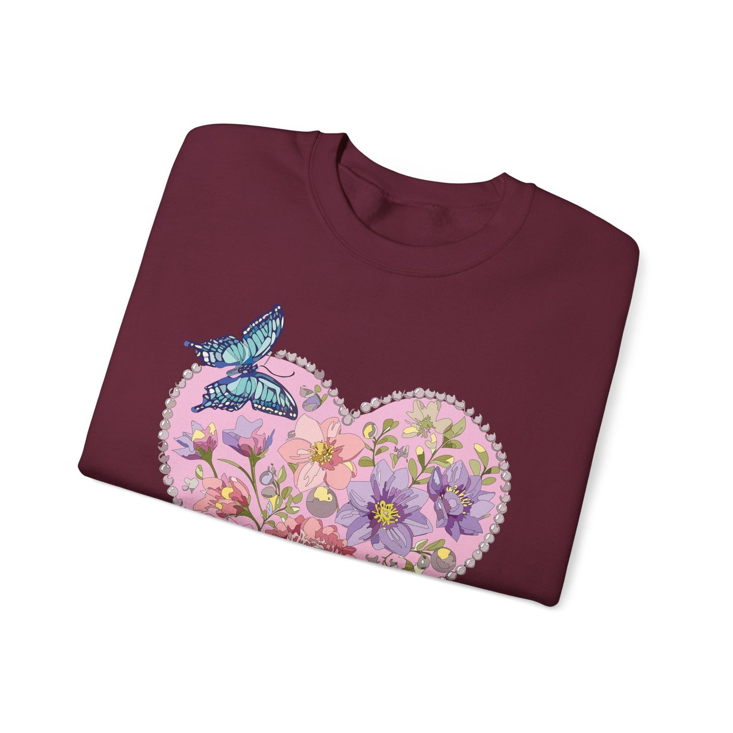 Floral Heart Sweatshirt, Floral Love Sweatshirt, Valentine's Day Sweatshirt, Heart Floral Sweatshirt