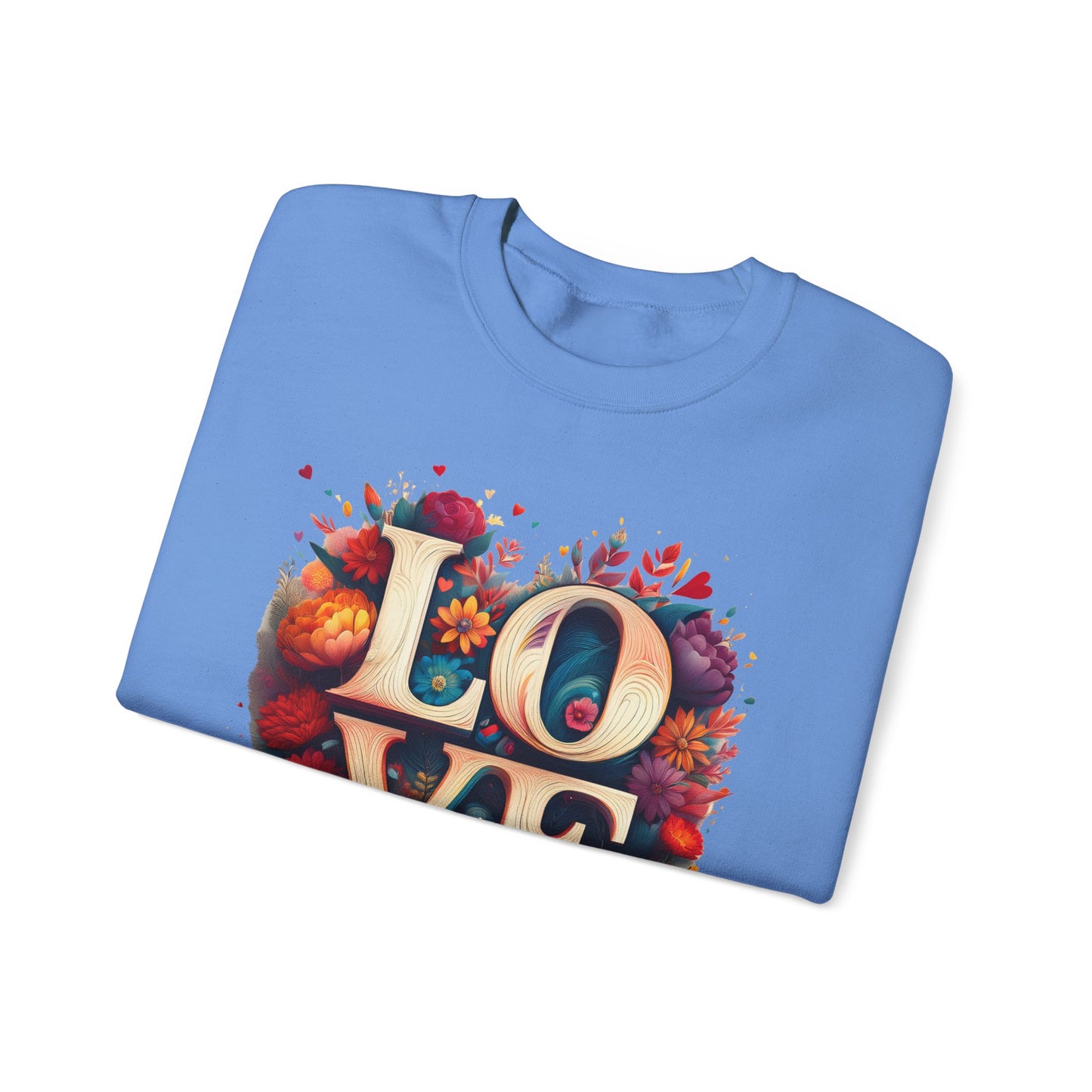 Floral Love Sweatshirt, Valentine's Day Sweatshirt, Love Flower Sweatshirt