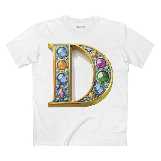 Letter Shirt, Shirt with Letters, Tee Shirt with Gold Letters