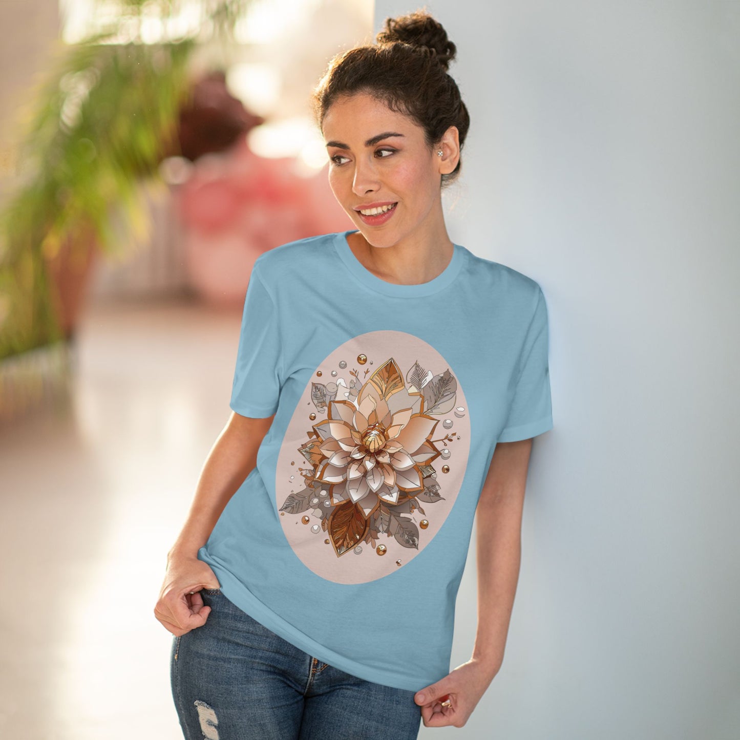 Organic T-shirt with Flower