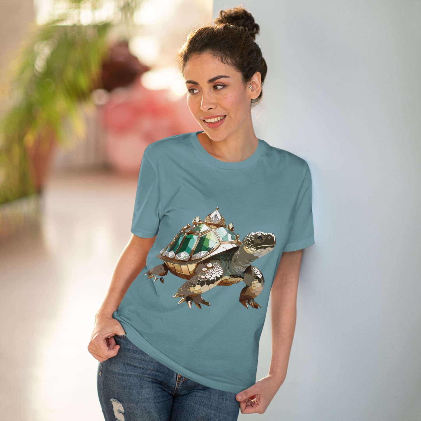 Organic T-shirt with Animals - Turtle