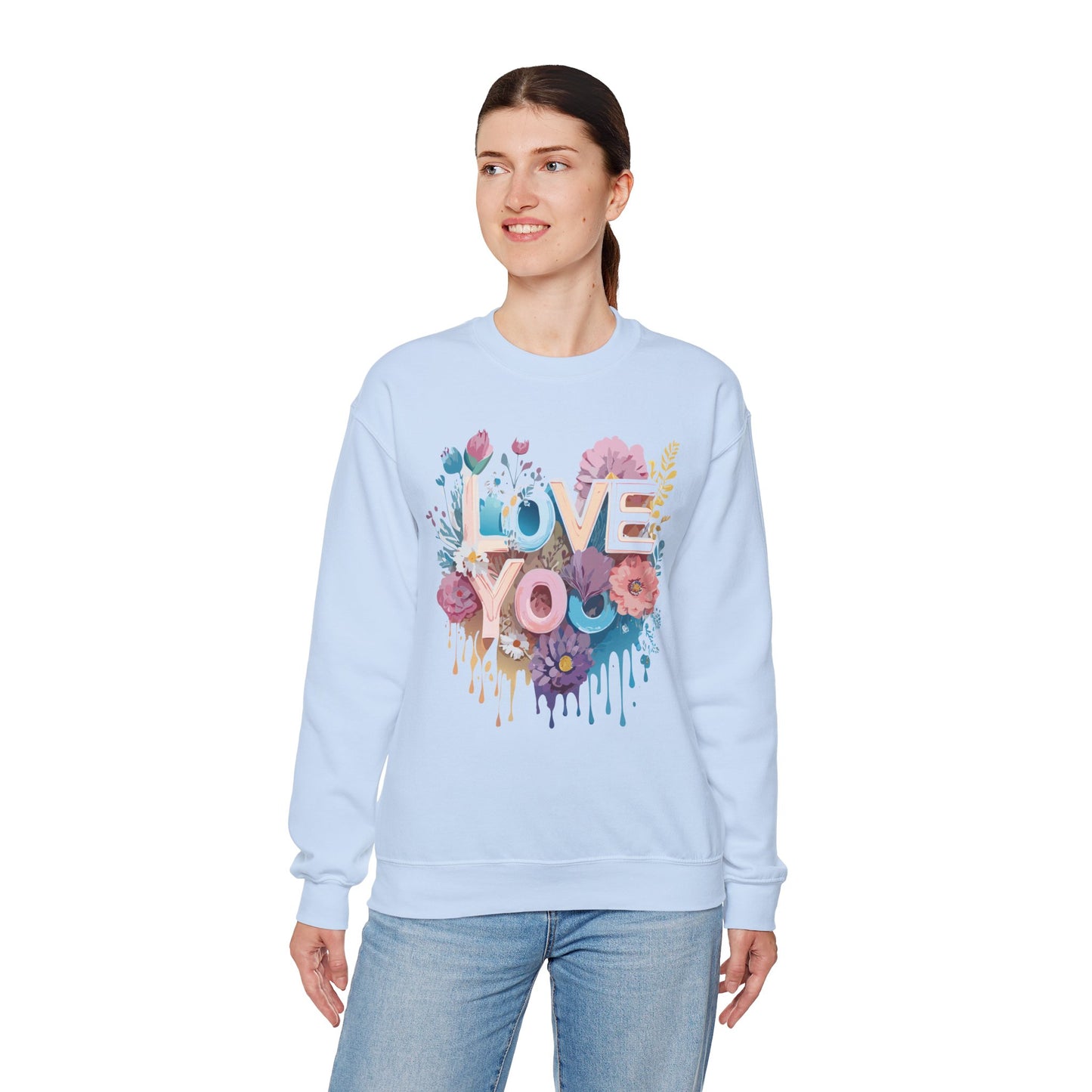 Floral Love Sweatshirt, Valentine's Day Sweatshirt, Love Flower Sweatshirt