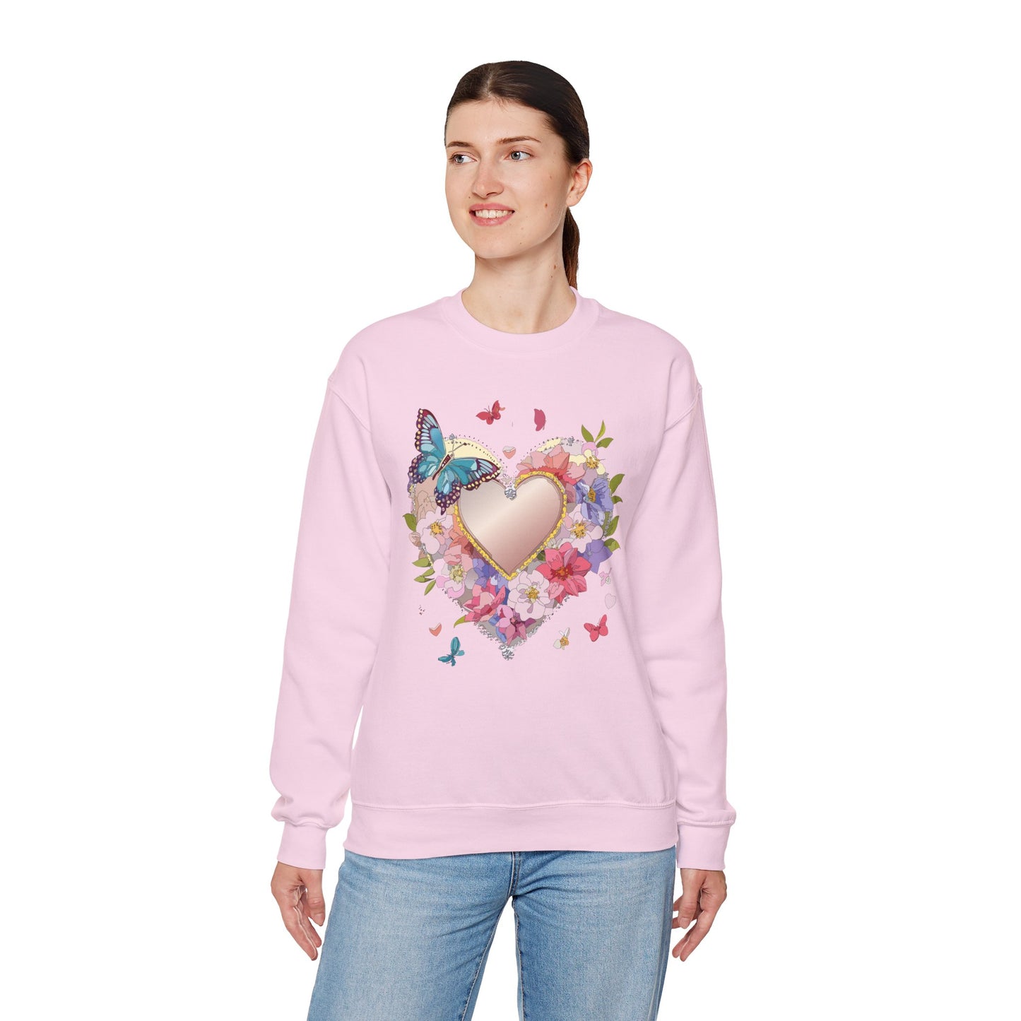 Floral Heart Sweatshirt, Floral Love Sweatshirt, Valentine's Day Sweatshirt, Heart Floral Sweatshirt