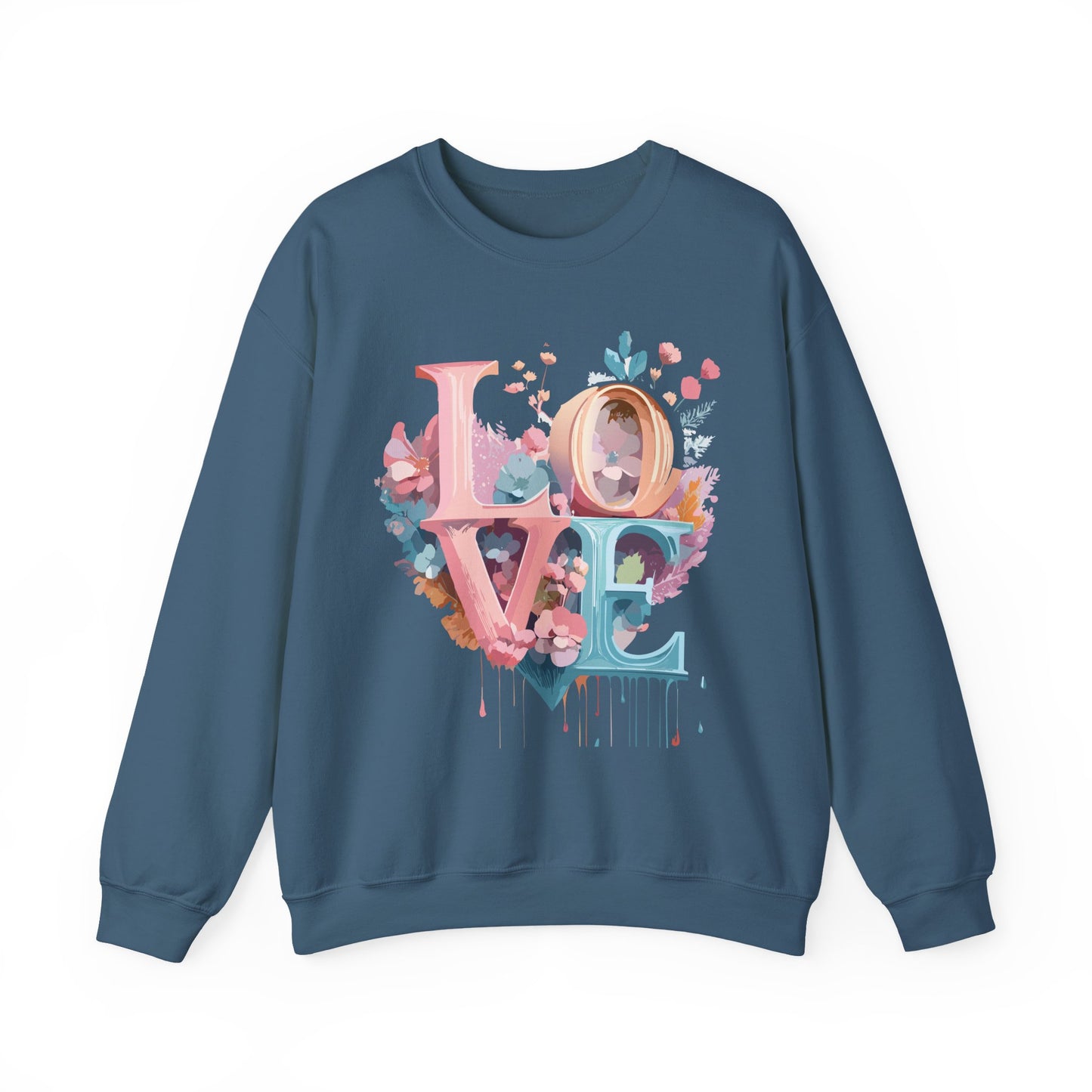Floral Love Sweatshirt, Valentine's Day Sweatshirt, Love Flower Sweatshirt