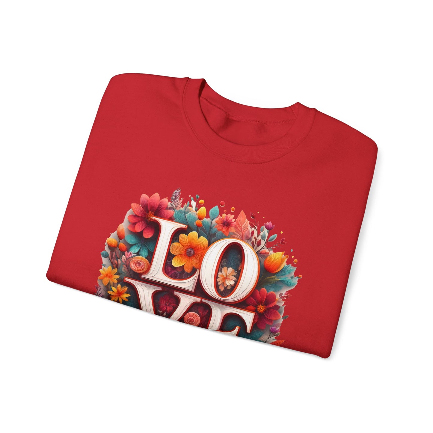 Floral Love Sweatshirt, Valentine's Day Sweatshirt, Love Flower Sweatshirt
