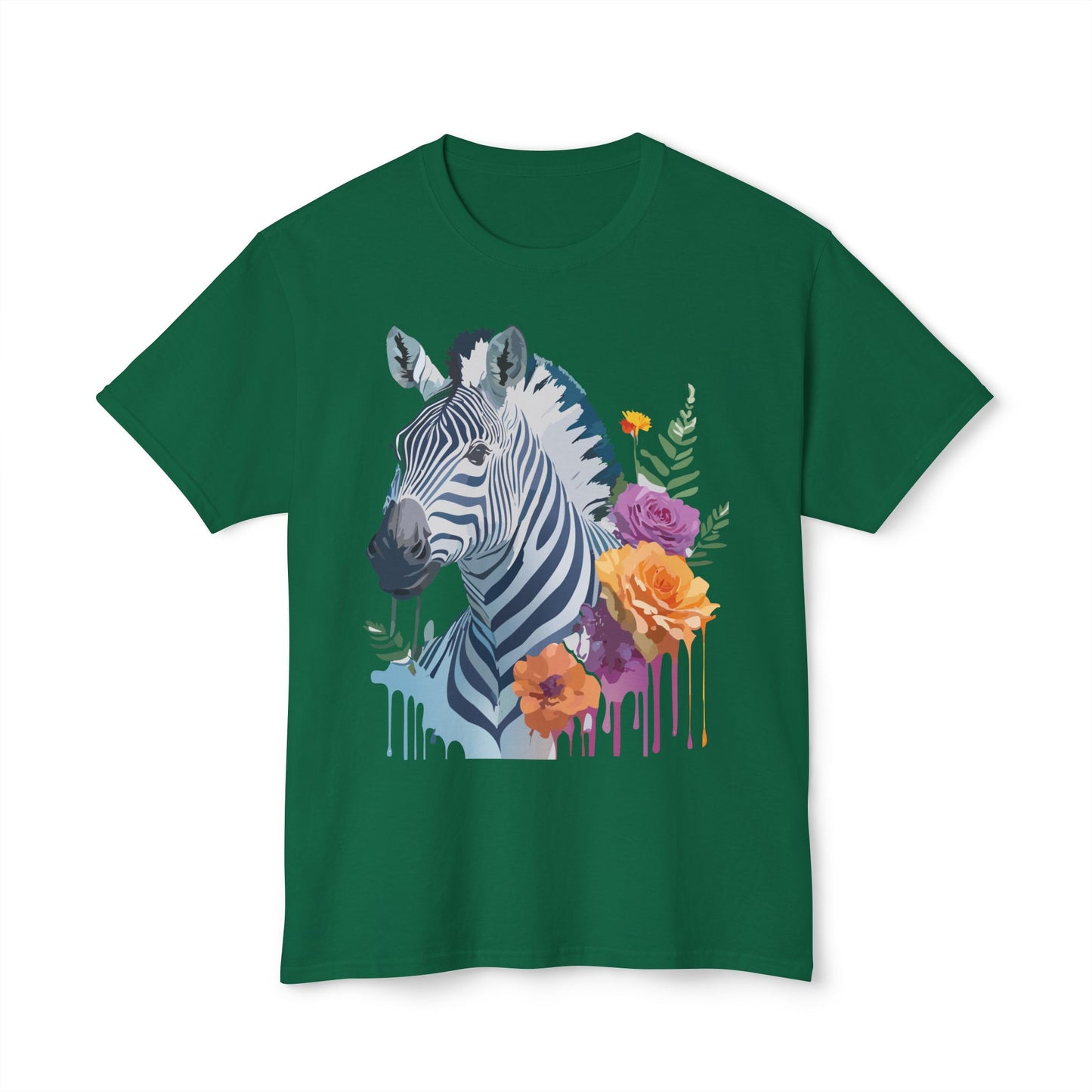Zebra T-Shirt, Vintage Zebra Tee, Floral Tees, Zebra Art Design Shirt, Tee Shirt with Zebra 2