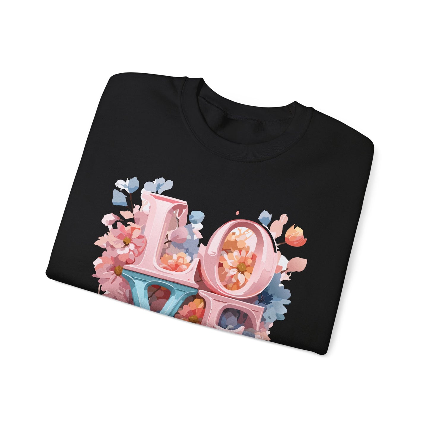 Floral Love Sweatshirt, Valentine's Day Sweatshirt, Love Flower Sweatshirt