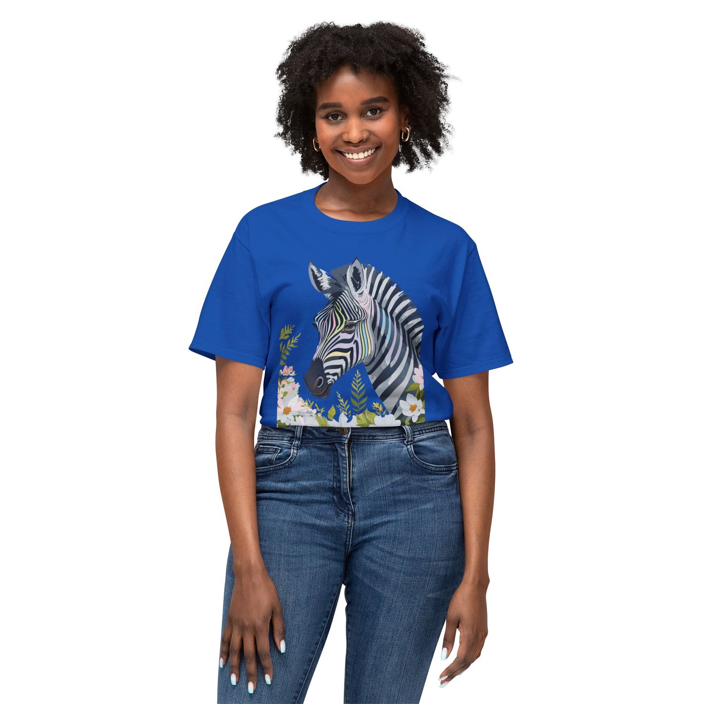Zebra T-Shirt, Vintage Zebra Tee, Floral Tees, Zebra Art Design Shirt, Tee Shirt with Zebra 7