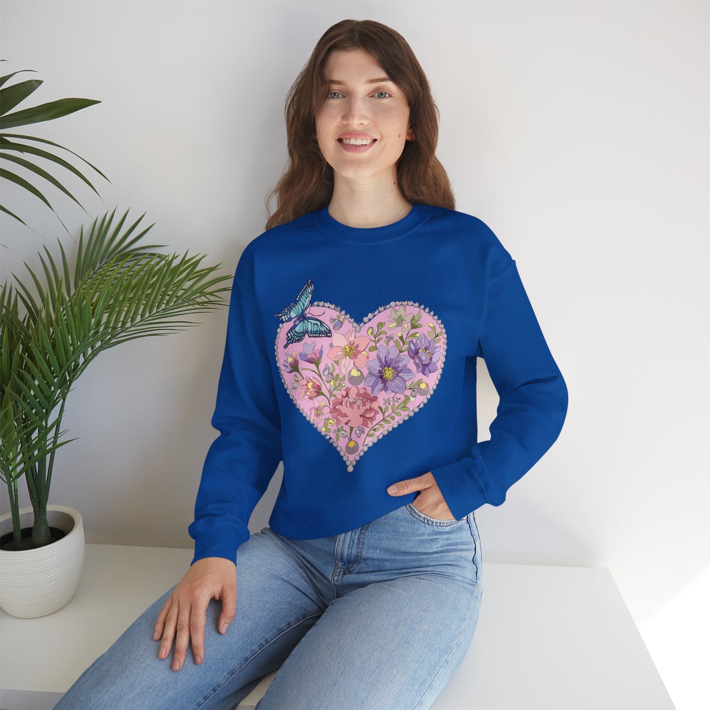 Floral Heart Sweatshirt, Floral Love Sweatshirt, Valentine's Day Sweatshirt, Heart Floral Sweatshirt