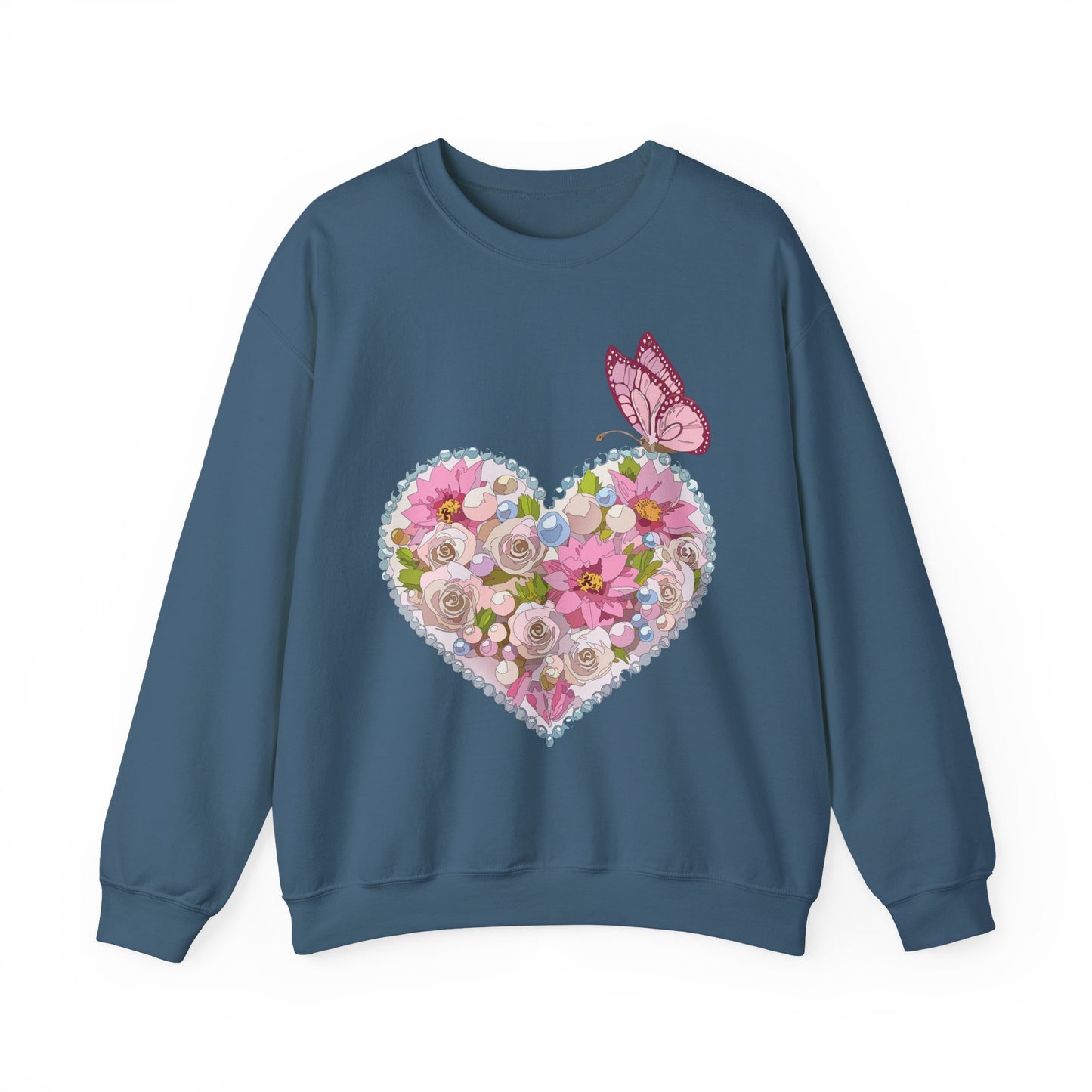 Floral Heart Sweatshirt, Floral Love Sweatshirt, Valentine's Day Sweatshirt, Heart Floral Sweatshirt