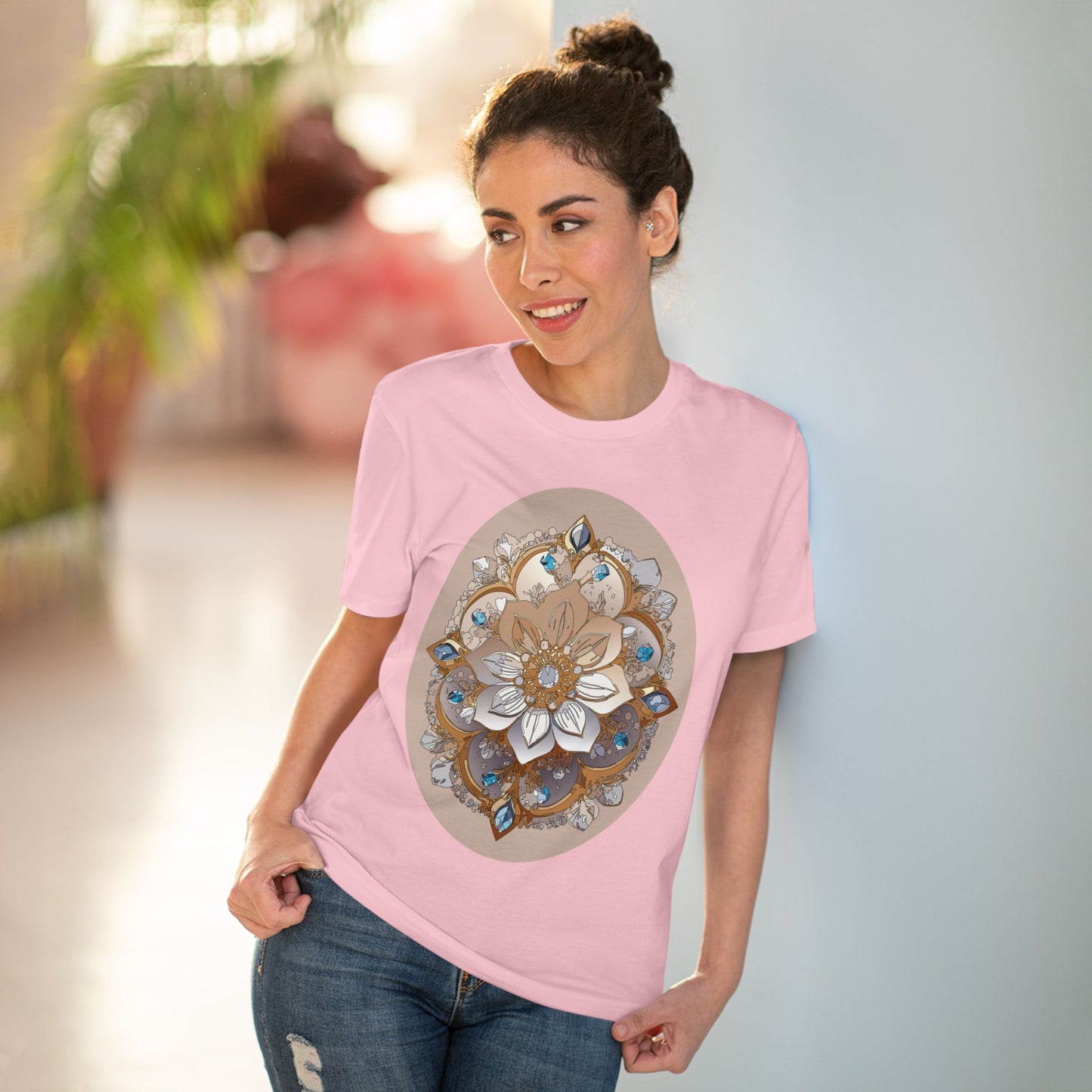 Organic T-shirt with Flower