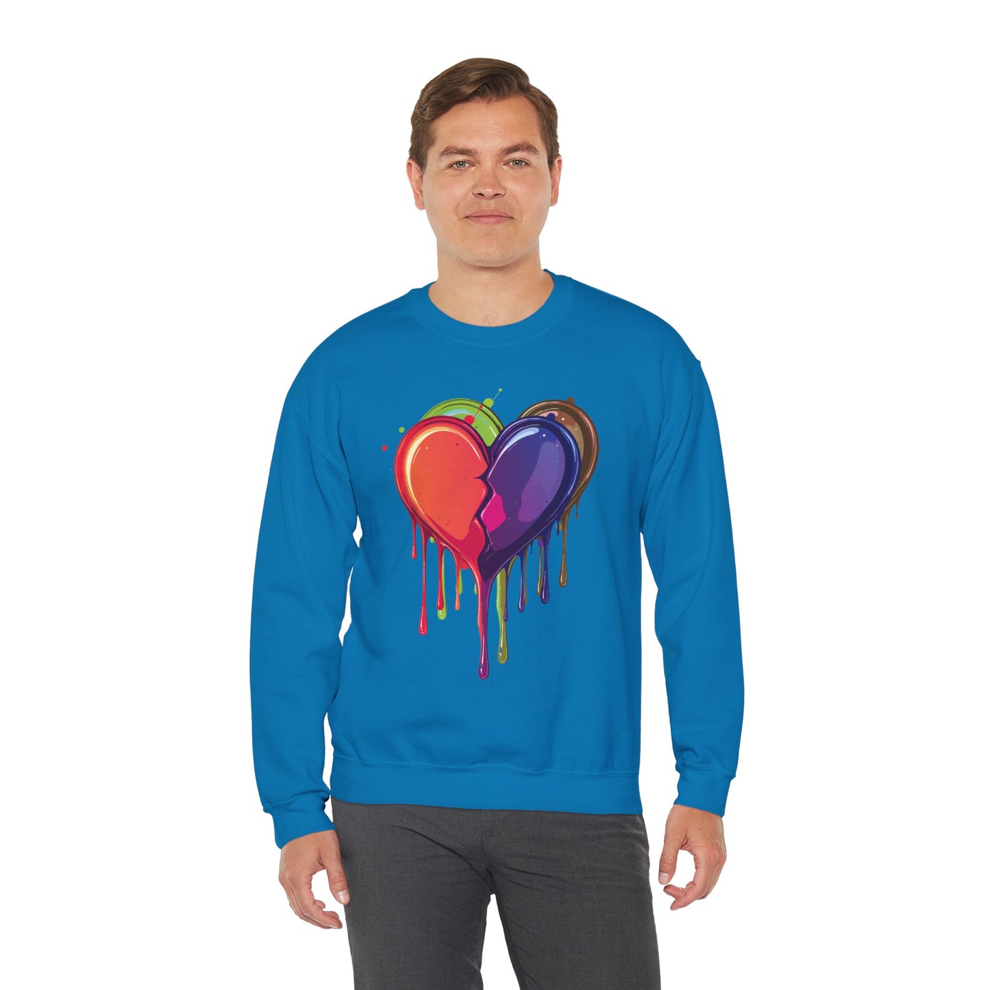 Double Bleeding Heart Sweatshirt, Big Heart Sweatshirt, Love Sweatshirt, Valentine's Day Sweatshirt, Heart Sweatshirt 119