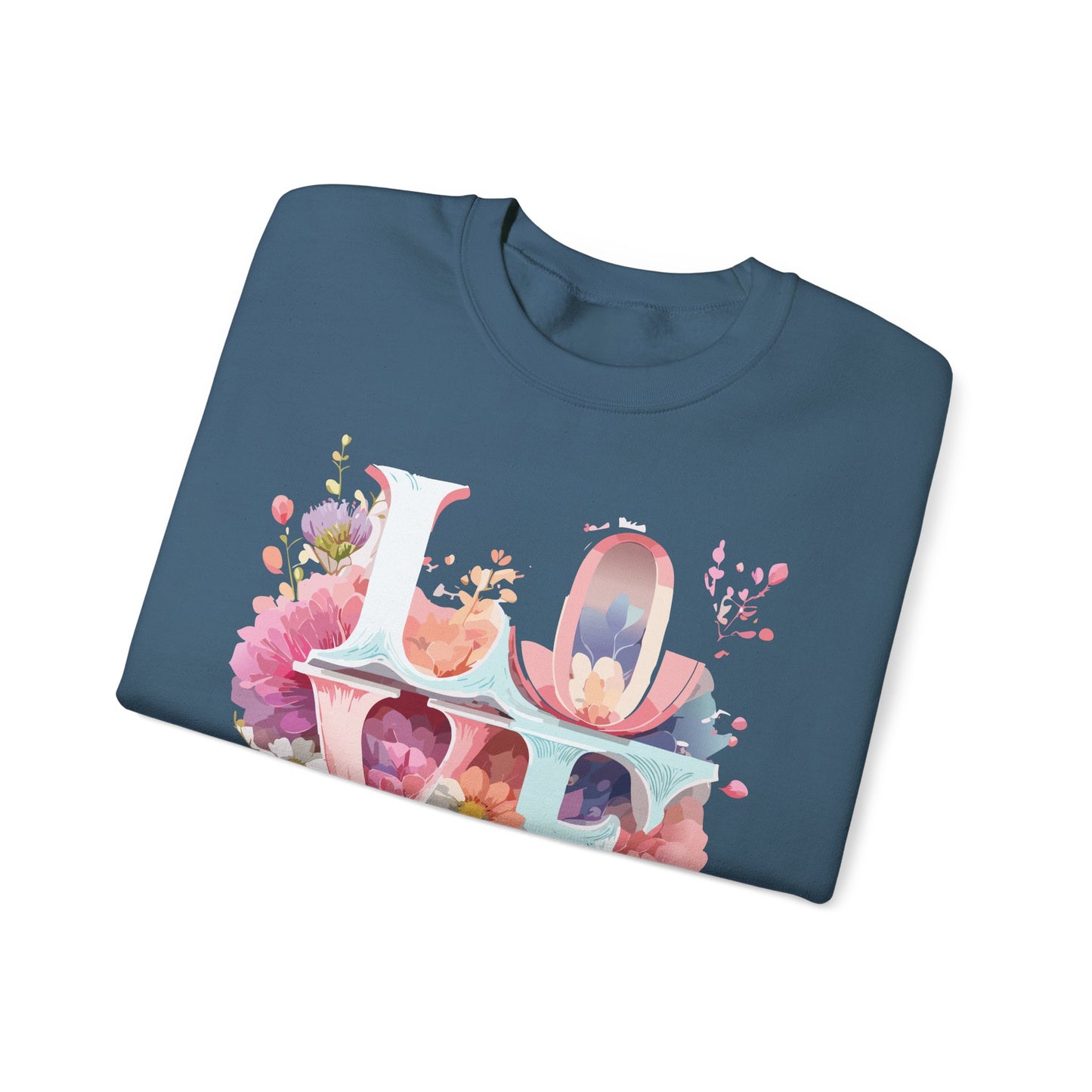 Floral Love Sweatshirt, Valentine's Day Sweatshirt, Love Flower Sweatshirt