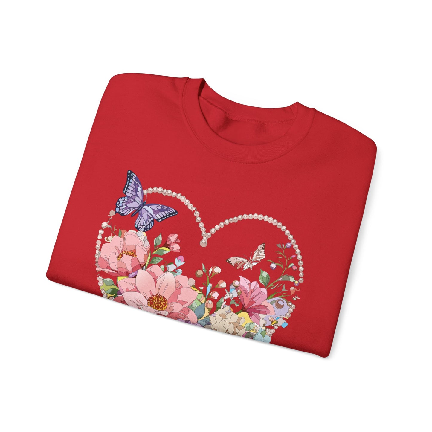 Floral Heart Sweatshirt, Floral Love Sweatshirt, Valentine's Day Sweatshirt, Heart Floral Sweatshirt